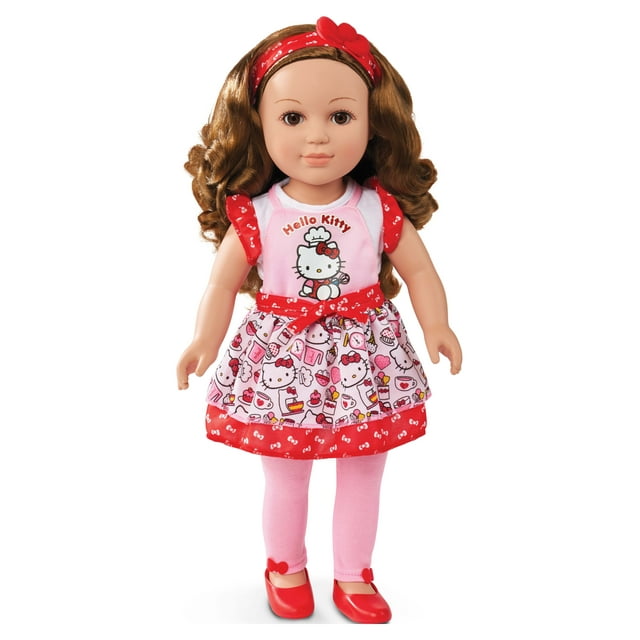 My Life As Poseable Hello Kitty Baker 18inch Doll, Brunette Hair, Brown Eyes My Life as