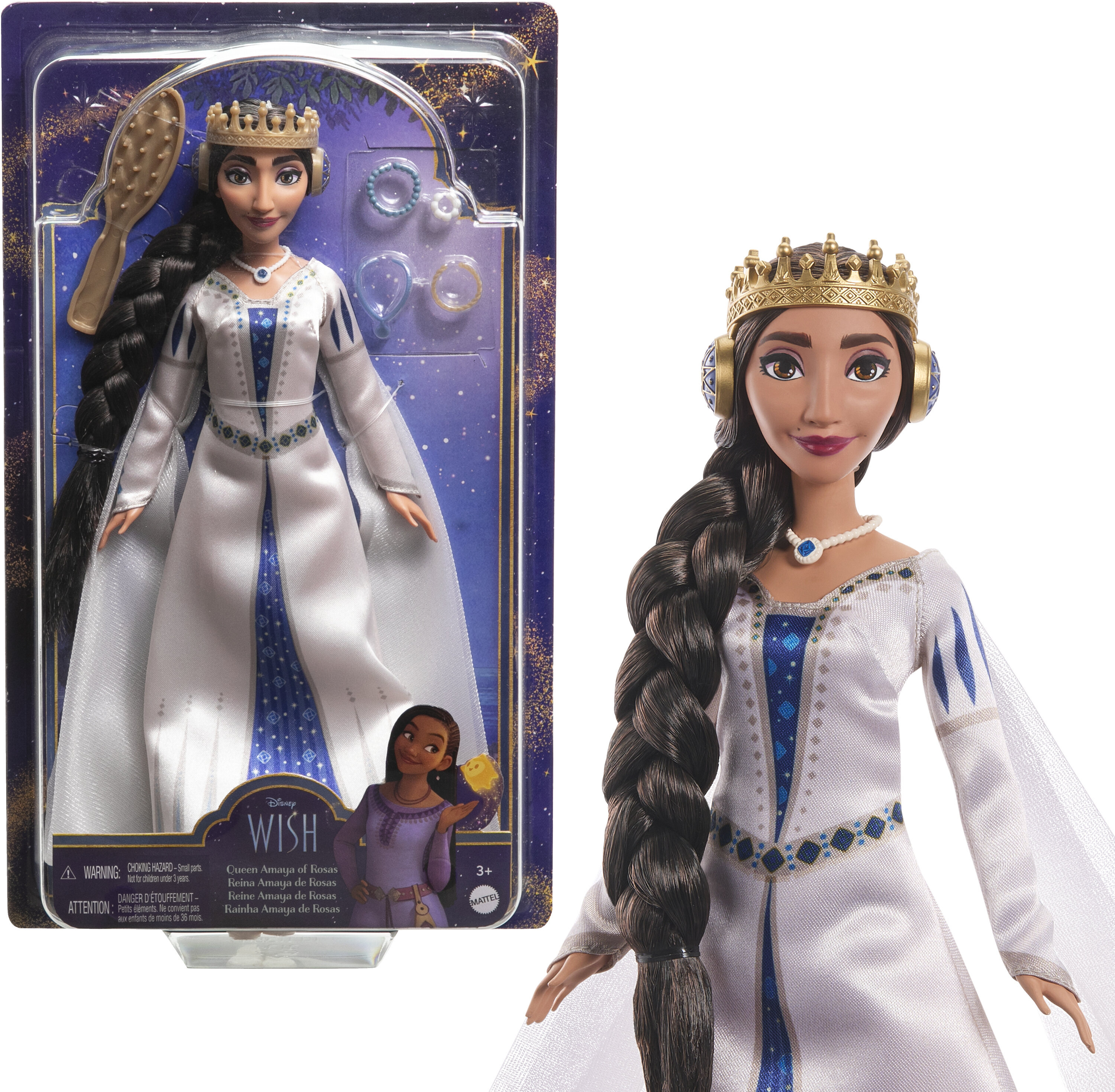 Disney Wish Queen Amaya of Rosas Fashion Doll, Posable Doll & Accessories Wish