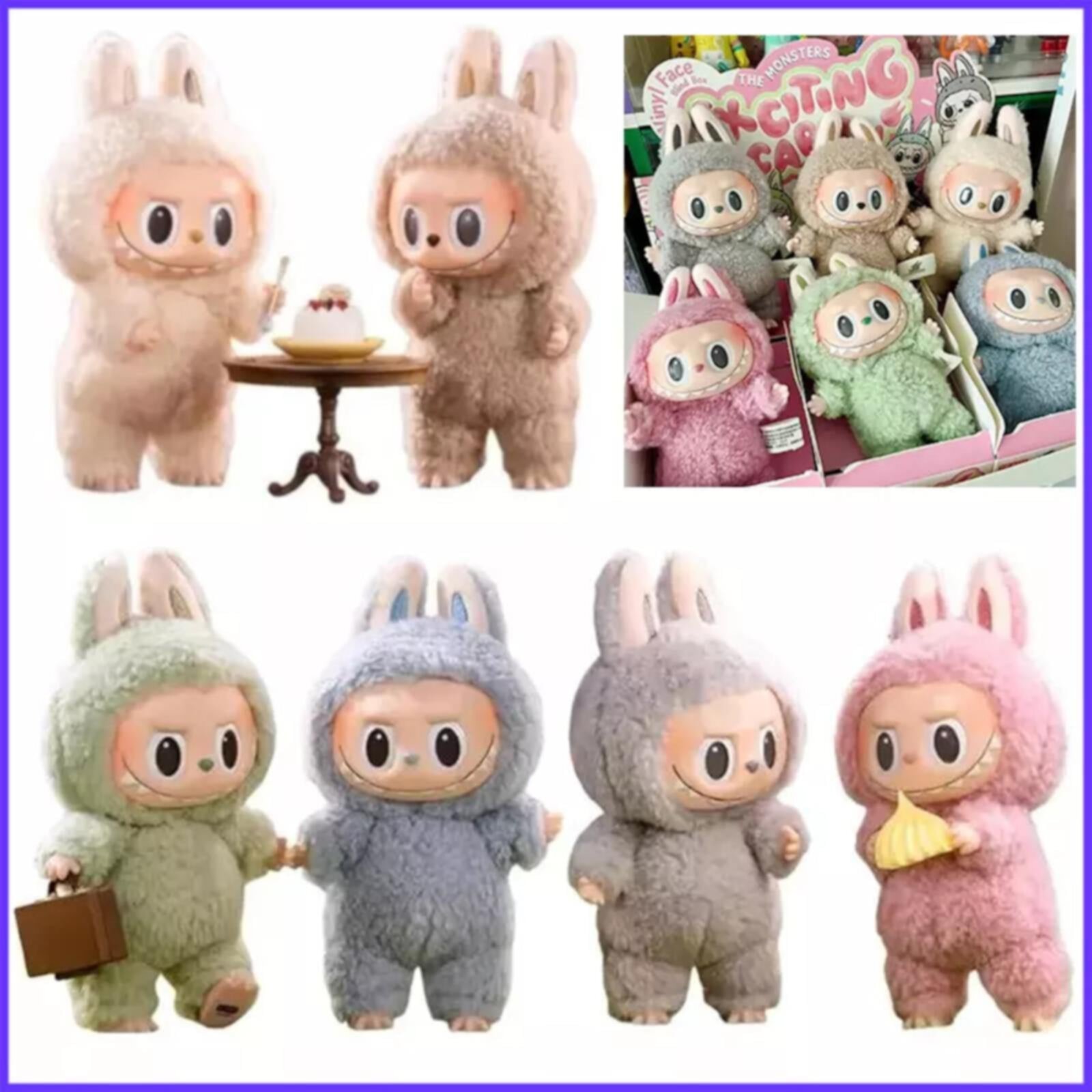 Exciting Macaron Plush Labubu Doll Keychain Gift Etciting Macaron Plush Dolls Figure Toy BoX YHJDKIOUS