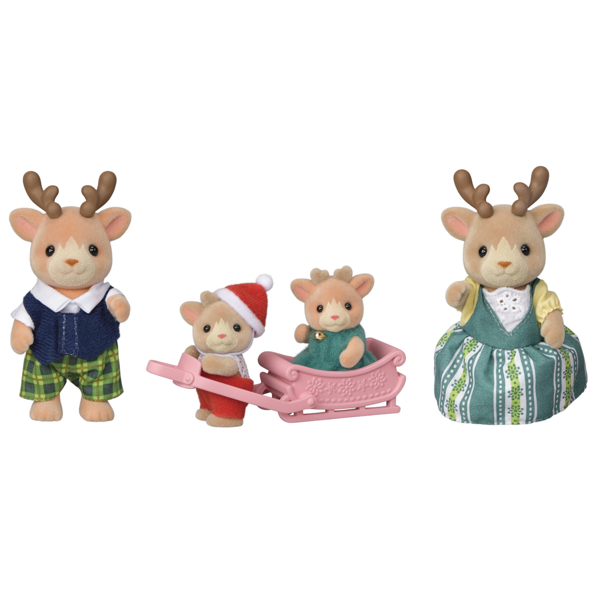 Calico Critters Reindeer Family, Set of 4 Collectible Doll Figures Calico Critters