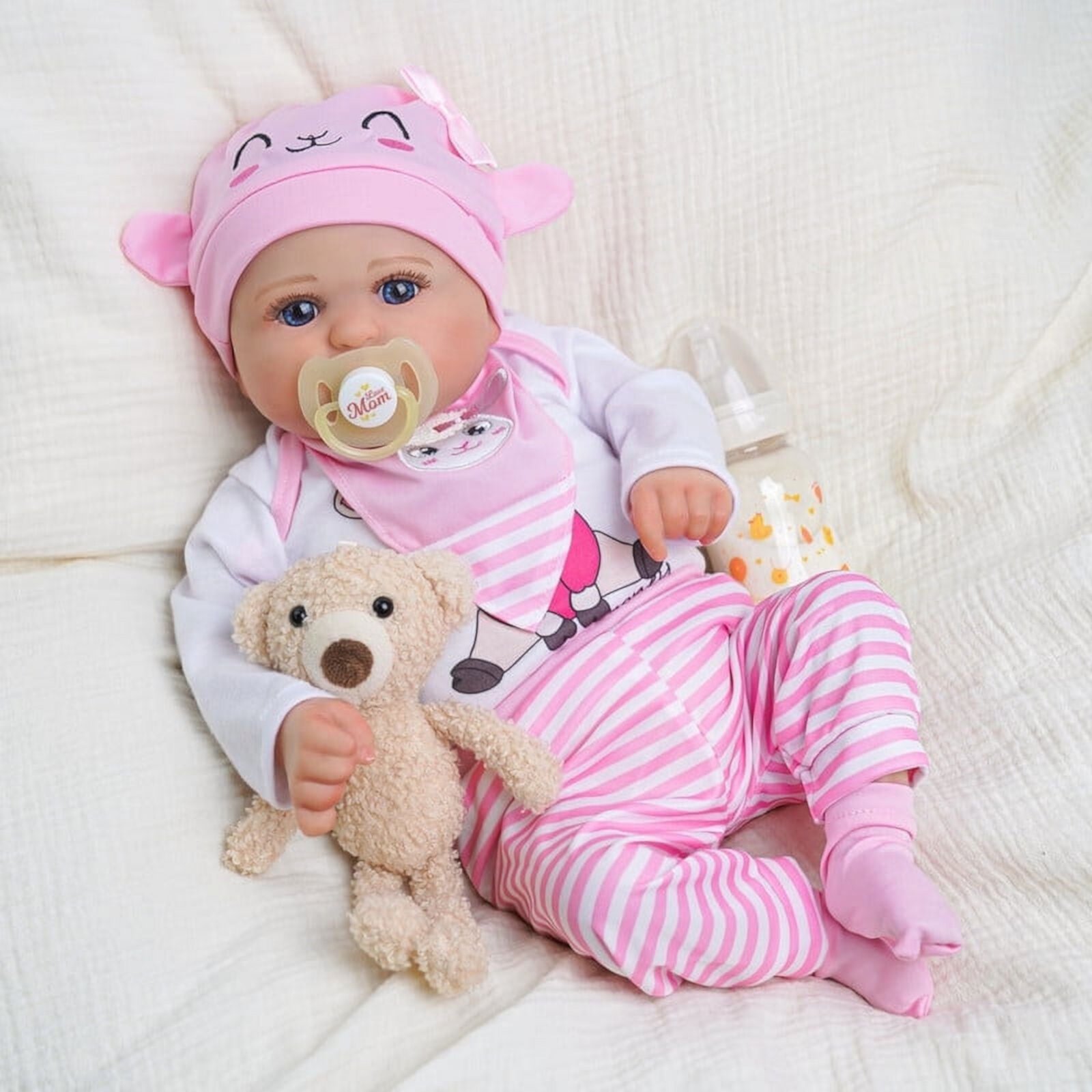 BABESIDE Bailyn 20 Inch Cutest Realistic Reborn Baby Doll Girl That Look Real with Heartbeat Real Life Baby Dolls Soft Body with Gift Box for Kids Age 3+ Babeside