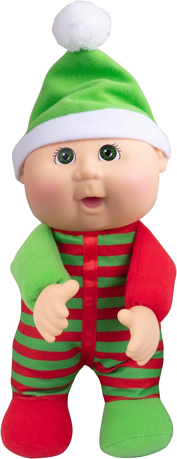 Cabbage Patch Kids Cutie Kane The Christmas Elf - Collectible, Adoptable Baby Doll Toy - Great for Girls and Boys - 9" Jazwares