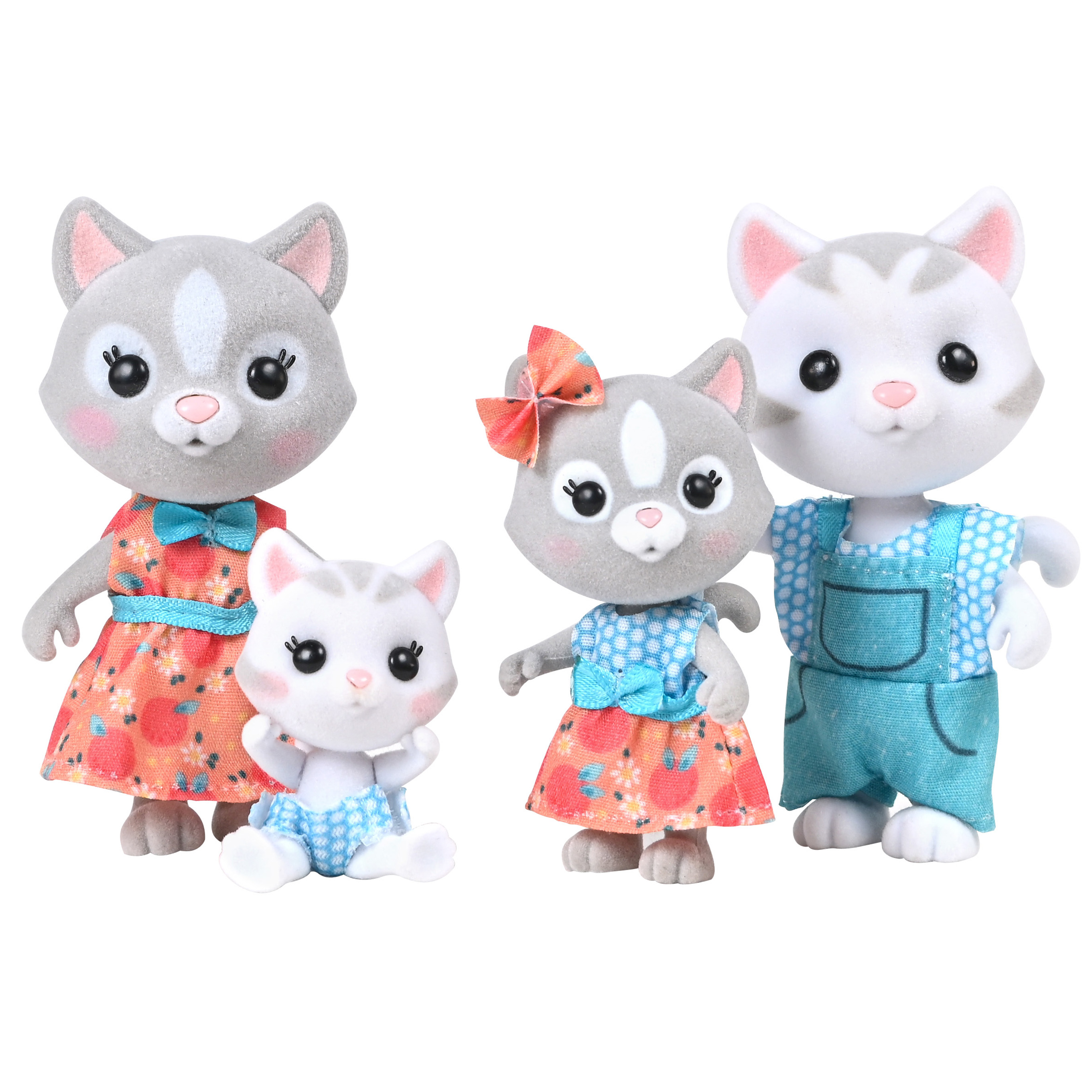 Honey Bee Acres The Purringtons Cat Family, 4 Miniature Doll Figures Honey Bee Acres