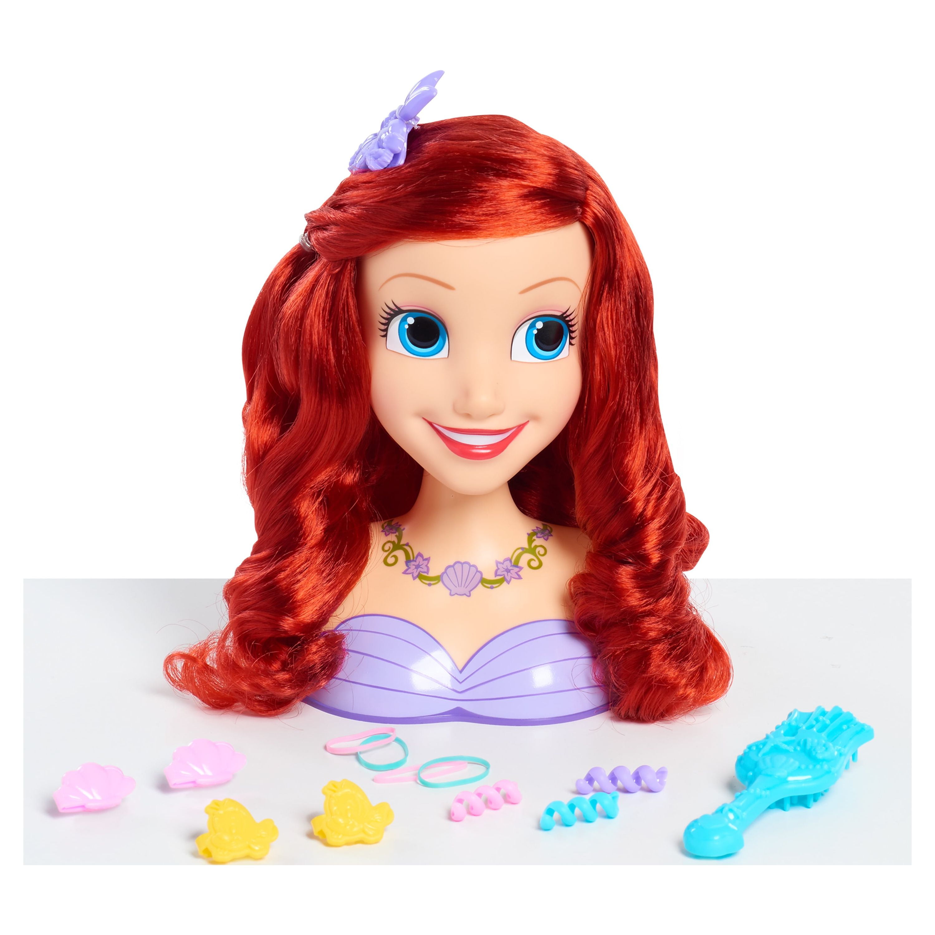 Disney Princess Ariel Styling Head, 14-pieces, Officially Licensed Kids Toys for Ages 3 Up, Gifts and Presents Disney Princess