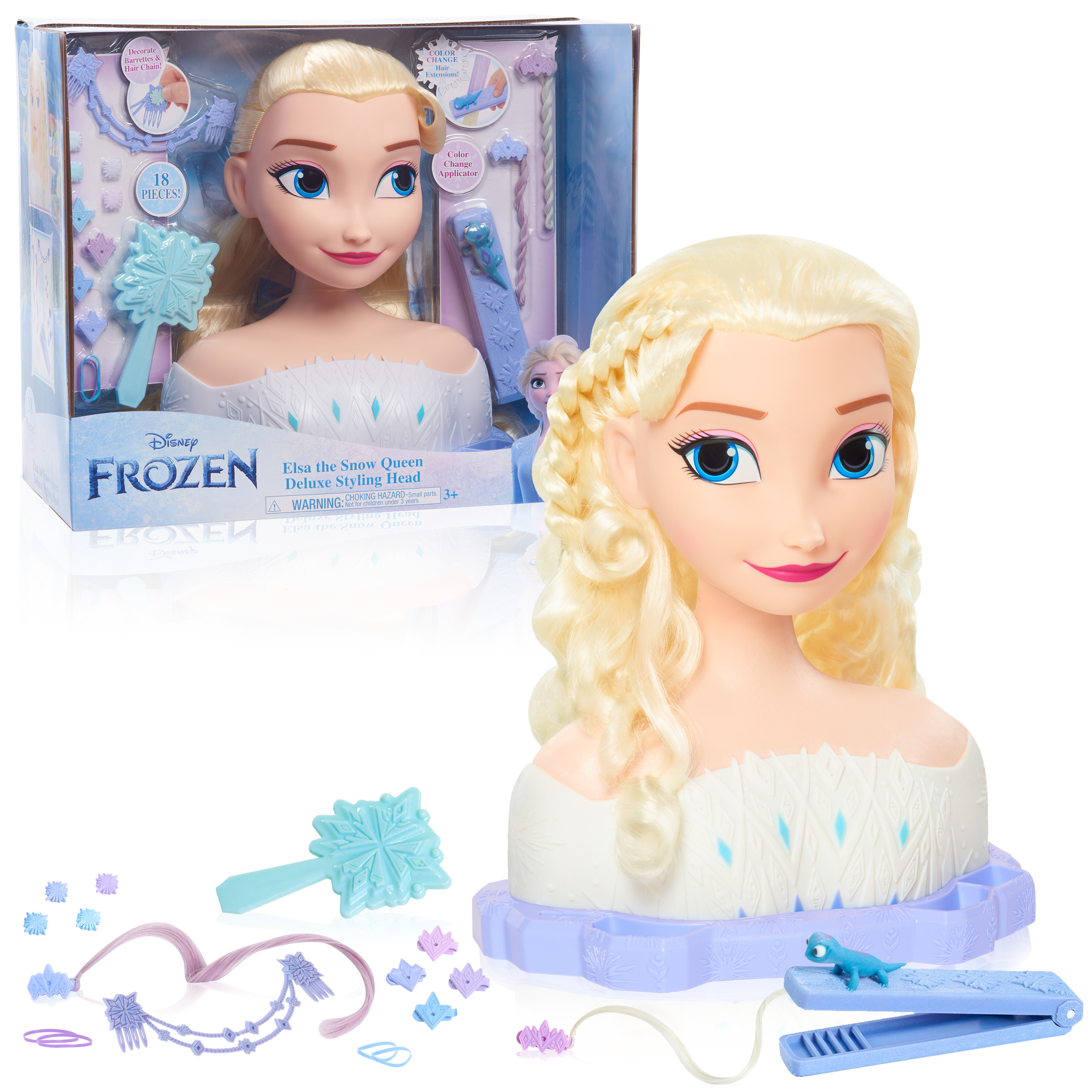 Just Play Disney’s Frozen 2 Deluxe Elsa the Snow Queen Styling Head, 17-pieces, Preschool Ages 3 + Disney Frozen