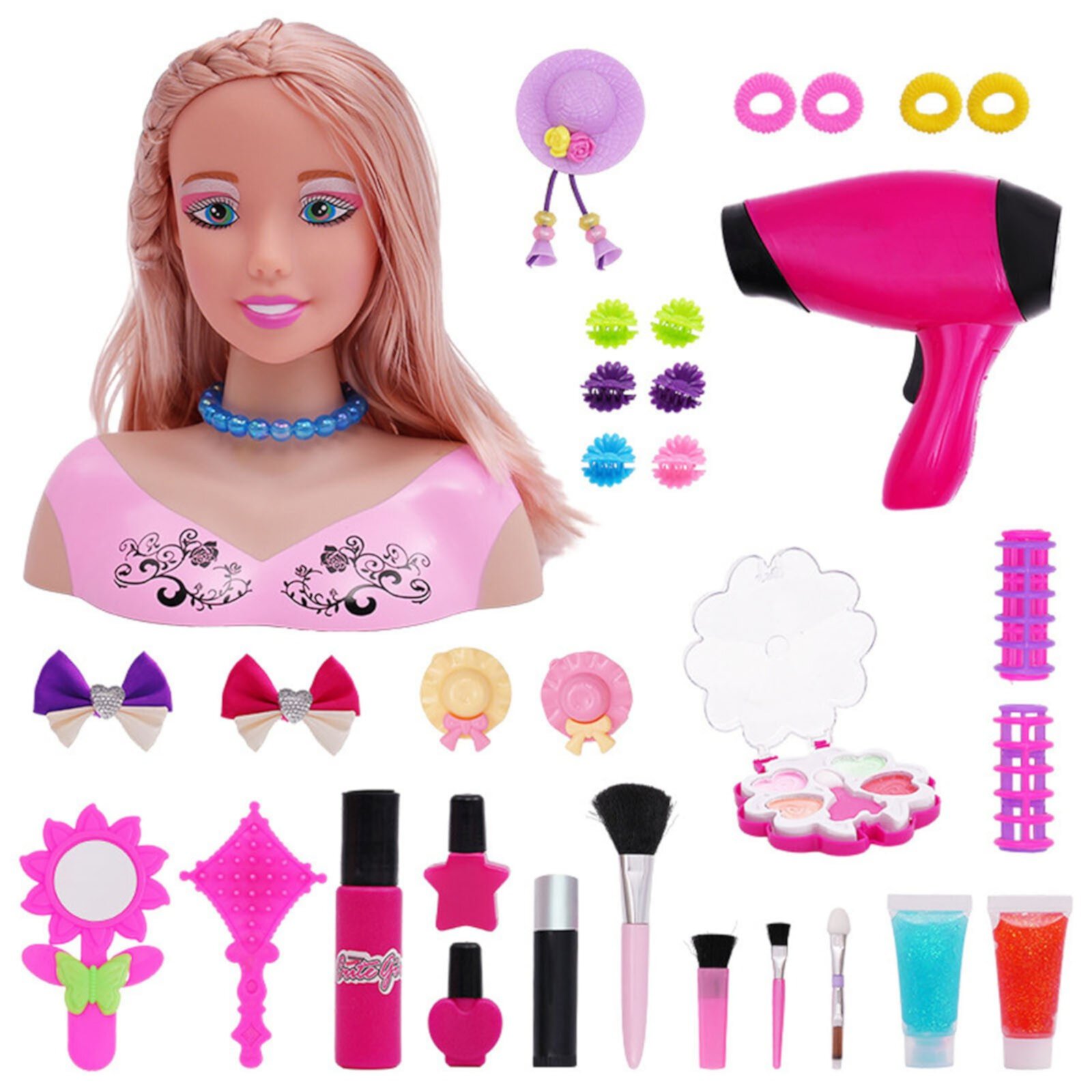 Toys Clearance For Baby Under $10 Doll Head For Hair Styling Doll Head For Girls Hair Styling Deluxe Hairstyle Hair Makeup Doll Toys Hairdresser Pretend Play Game Hair Styling Head Kit 24Ml B B JUPAOPON