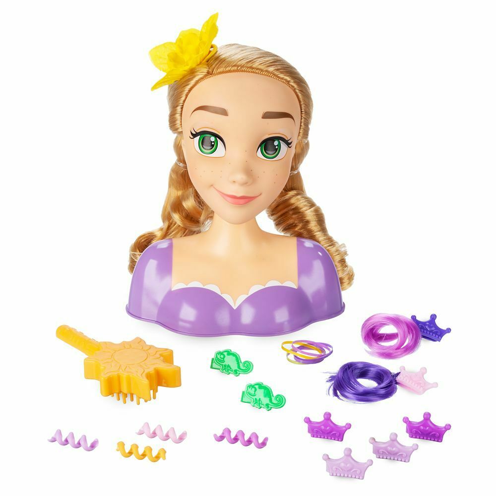 Disney Store Tangled Rapunzel Styling Head Figure Dress Up Girls Play Box Set Disney