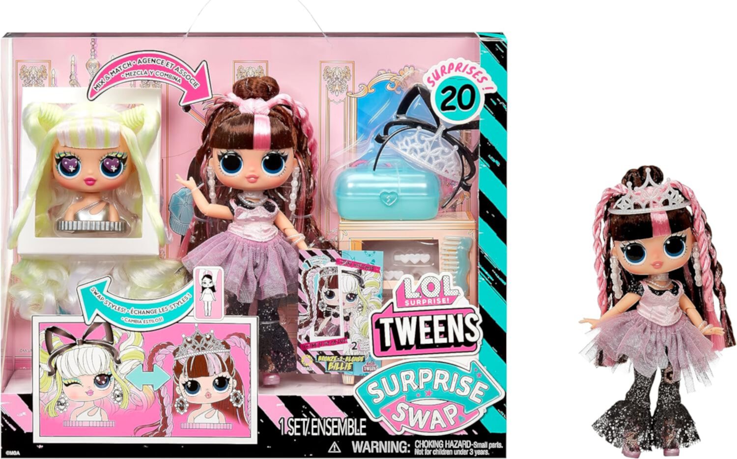 L.O.L. Surprise! Tweens Surprise Swap Bronze-2-Blonde Billie Fashion Doll with 20+ Surprises Including Styling Head and Fabulous Fashions and Accessories – Great Gift for Kids Ages L.O.L. Surprise!