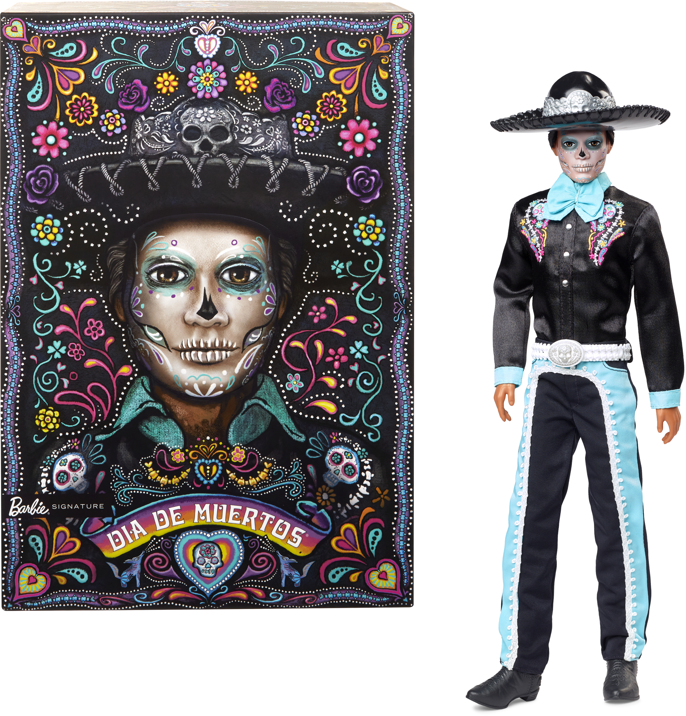 Barbie Signature Día De Muertos 2024 Collectible Ken Doll in Black Suit with Hat Visit the Barbie Store