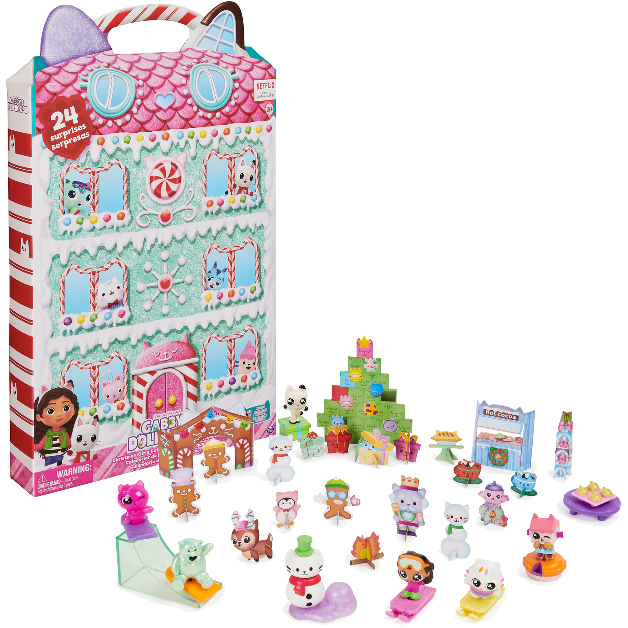 Gabby’s Dollhouse, Advent Calendar 2023, 24 Surprise Toys with Figures, Stickers & Dollhouse Accessories, Kids Toys for Girls & Boys Ages 3+ Gabby's Dollhouse