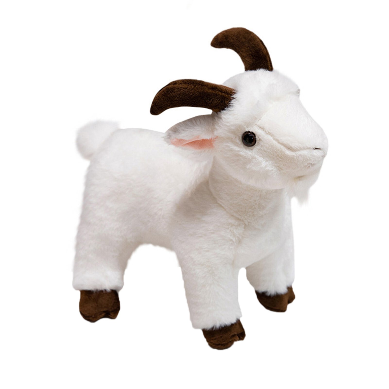 MIRROR Standing Goat Plush Toy Black White Goat Plushie Stuffed Animal Doll Pillow Home Office Bedroom Decoration Kids Adults Christmas Birthday Gift Mirror