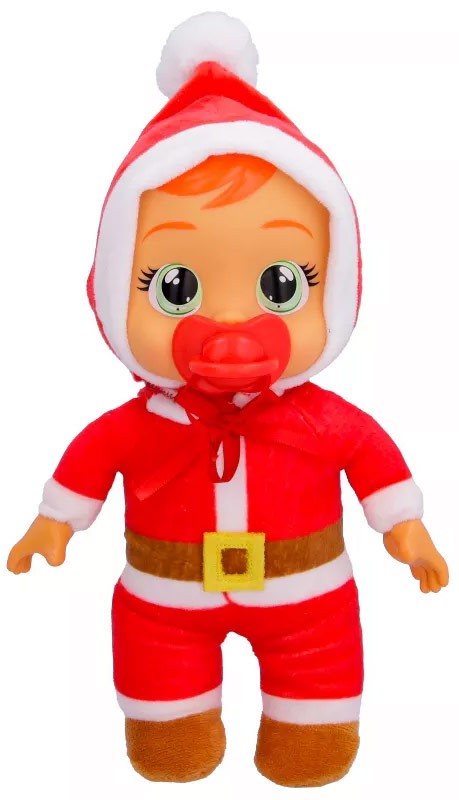 Cry Babies Tiny Cuddles Christmas Claus Plush Figure Cry Babies