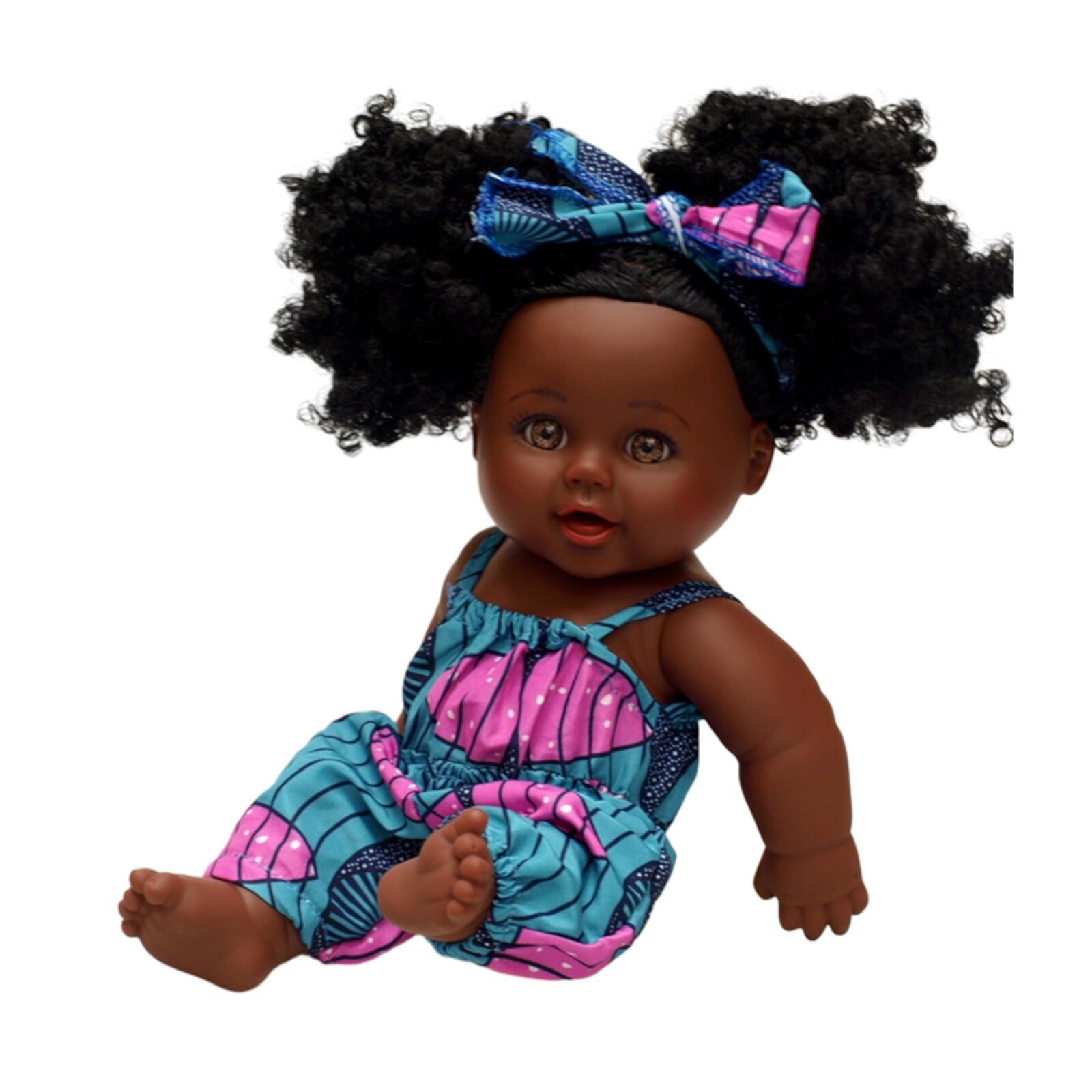 Lksixu Black Skin Doll Simulation African Black BabyDoll Toy with Explosion Head 14 inch Cute PVC Black Skin Washable Realistic Baby Doll with Clothes Gifts for Christmas Birthday Lksixu