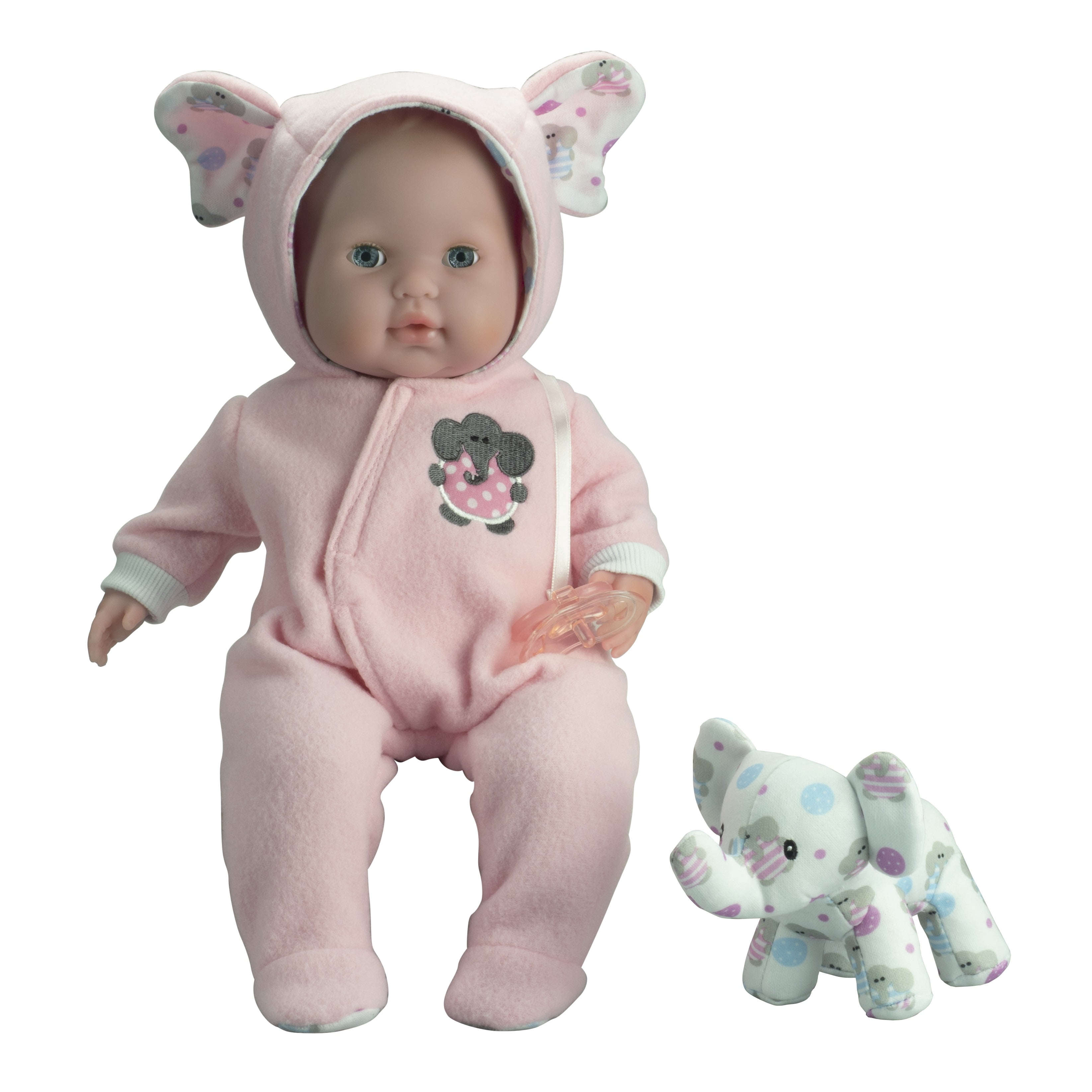 JC Toys Berenguer Boutique Soft Body 15" Blue Baby Doll Open/Close Eyes with Play Elephant JC Toys