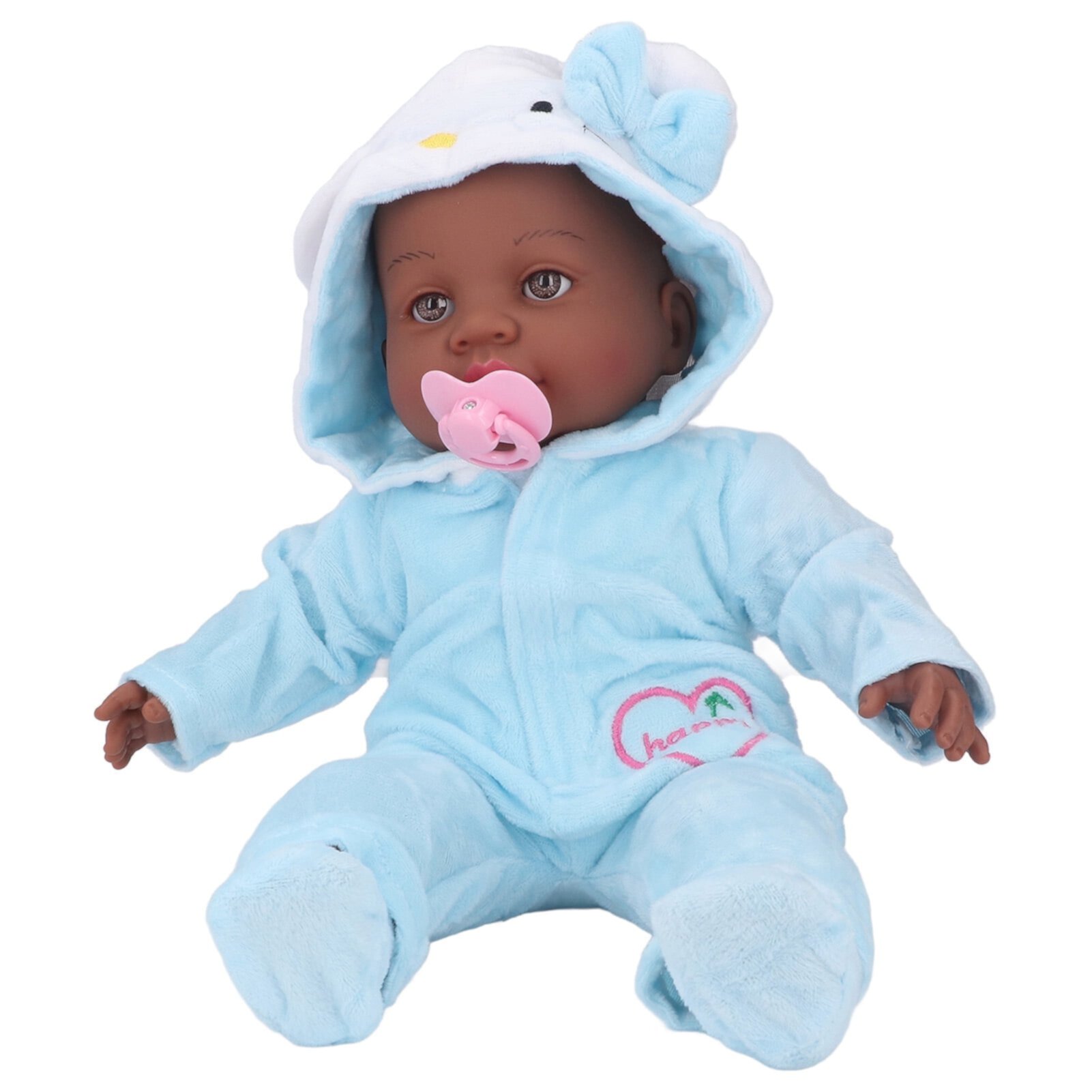 16inch Reborn Doll Realistic Newborn Baby Dolls Black Skin Color Simulation Soft Vinyl Lifelike Baby Doll with Pacifier LIYJTK