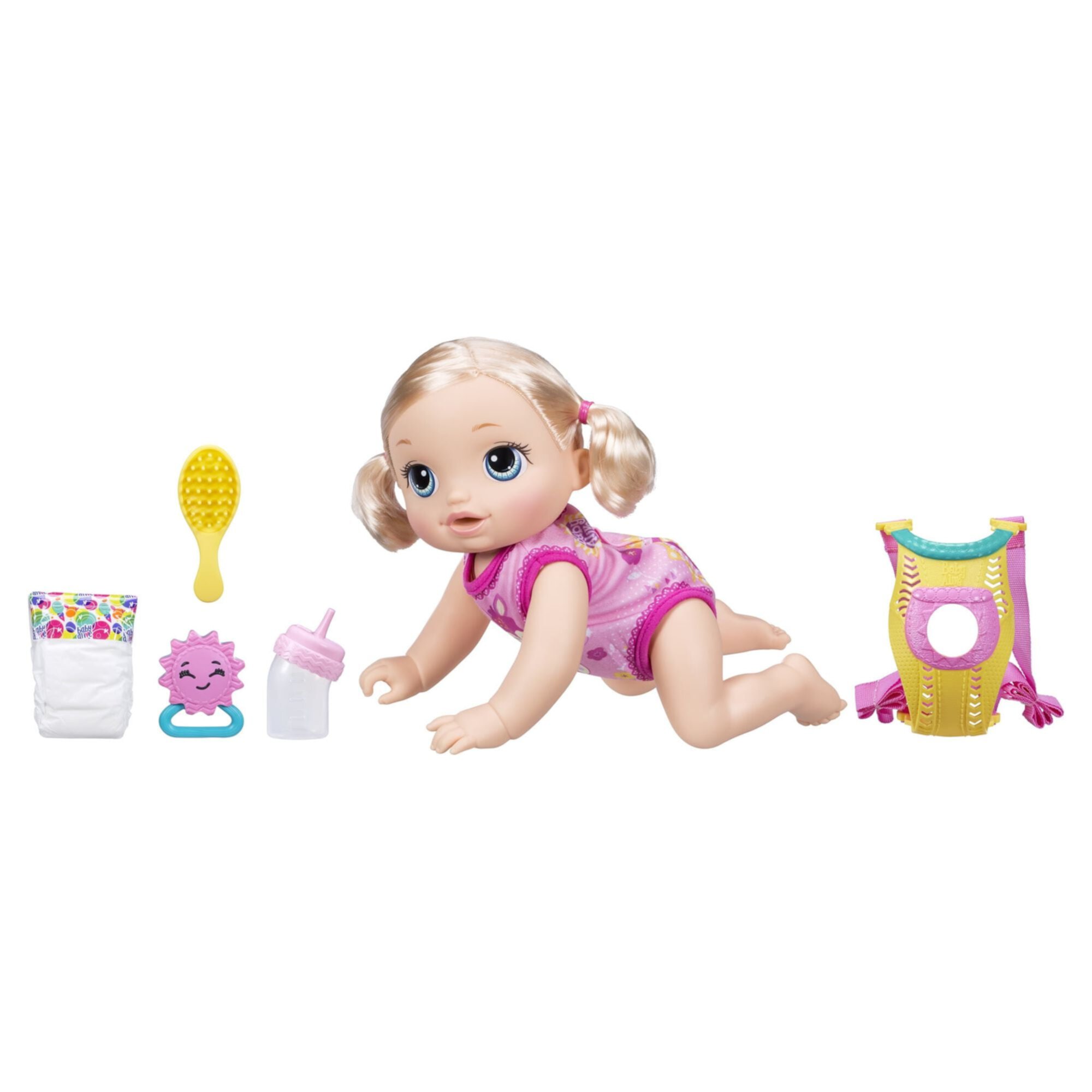 Кукла Baby Alive Baby Go Bye Bye с блондинистыми волосами, более 30 фраз - английский и испанский Baby Alive