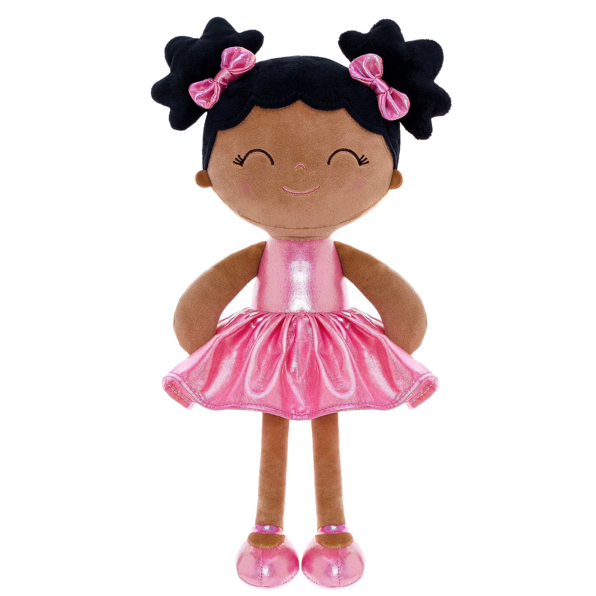 Gloveleya Soft Dolls Baby Girl Gifts Curly Girls Plush Baby Doll Fantasy Curly Baby Doll Tanned Rose 12 inch Gloveleya