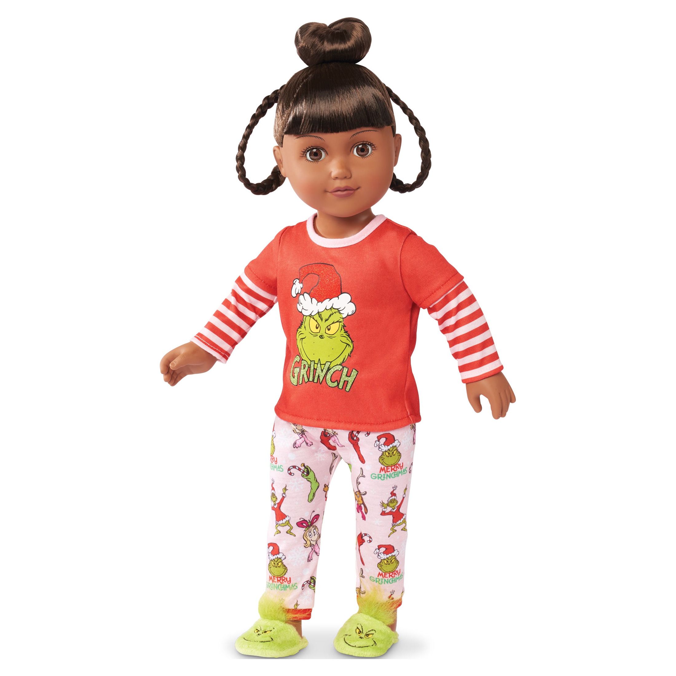 My Life As Poseable Grinch Sleepover 18 inch Doll, Dark Brunette Hair, Brown Eyes My Life as