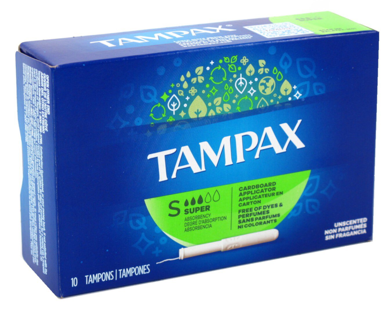 Tampax Tampons Super 10 Count Unscented (Pack of 3) Tampax