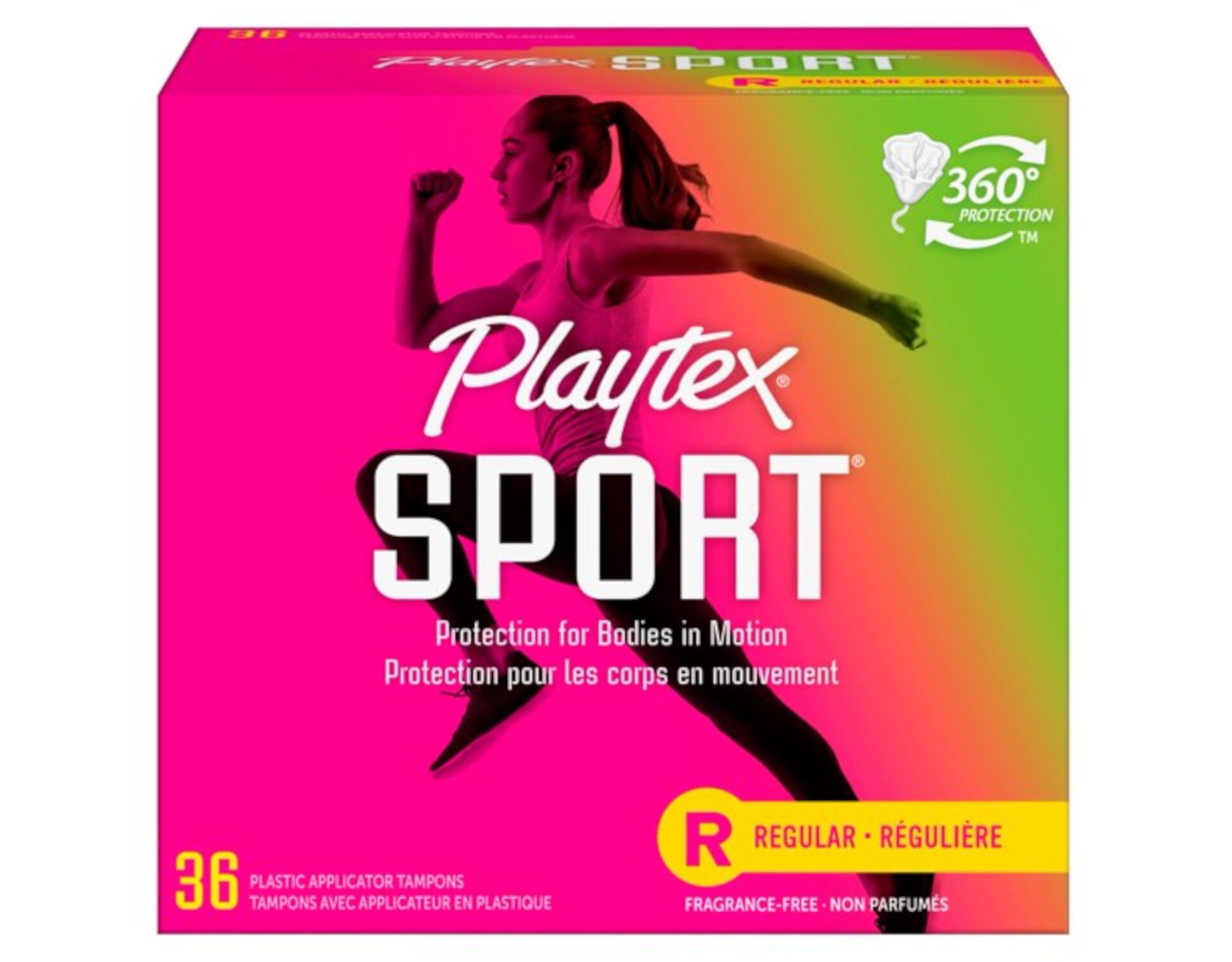 Playtex Sport Tampons, Regular Absorbency, Fragrance-Free - 36ct Playtex