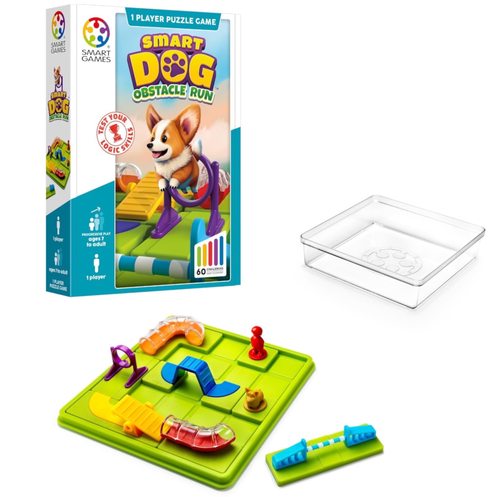 SmartGames Smart Dog: Obstacle Run Travel-Friendly Logic Game for Ages 7 - Adult with 60 Challenges SmartGames