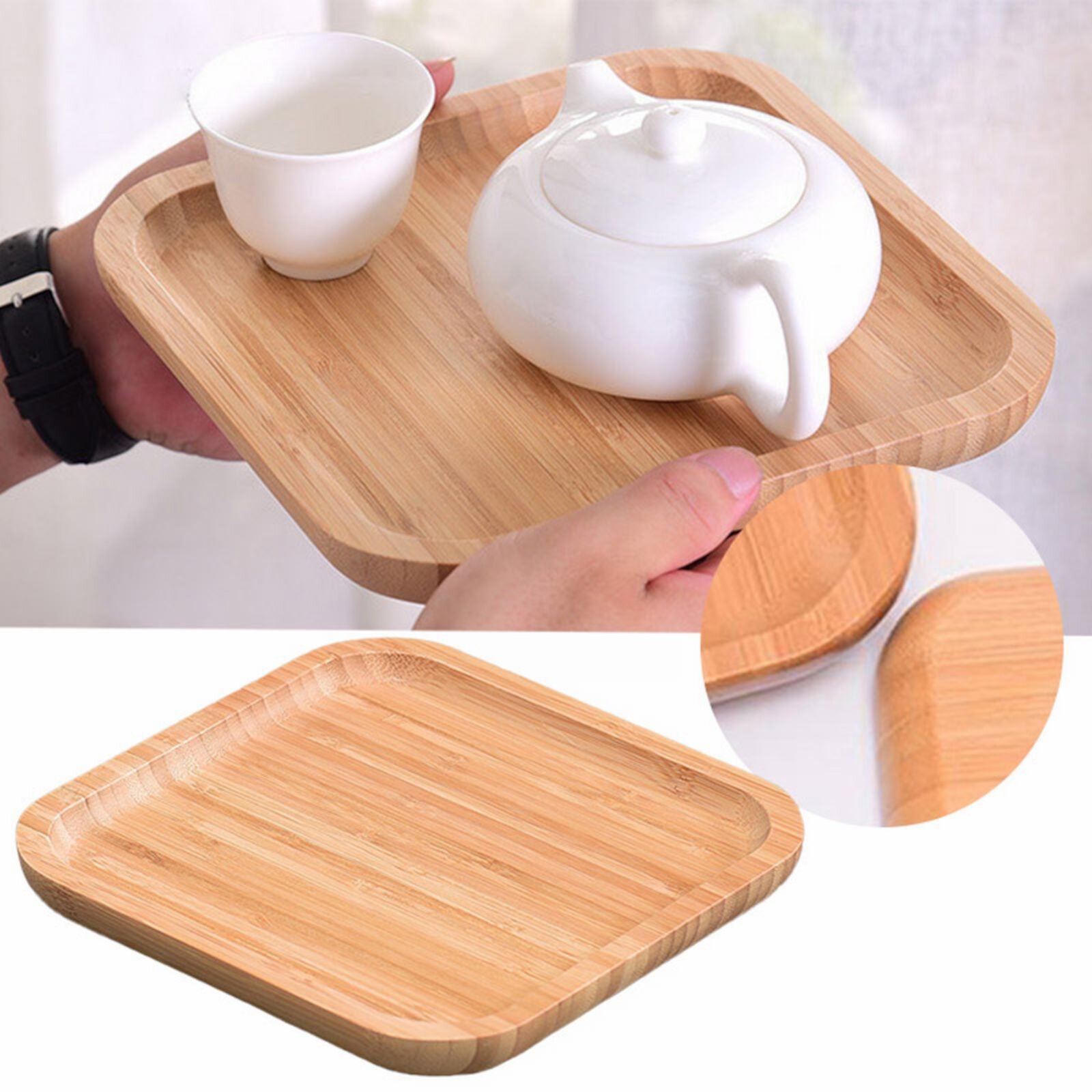 Double Sided Food Tray Board, Gold Inner Tray, Tea Tray Tray Tray Japanese Tray Rectangular Snack Tray Round Tea Set Fruit Tray Hxoliqit