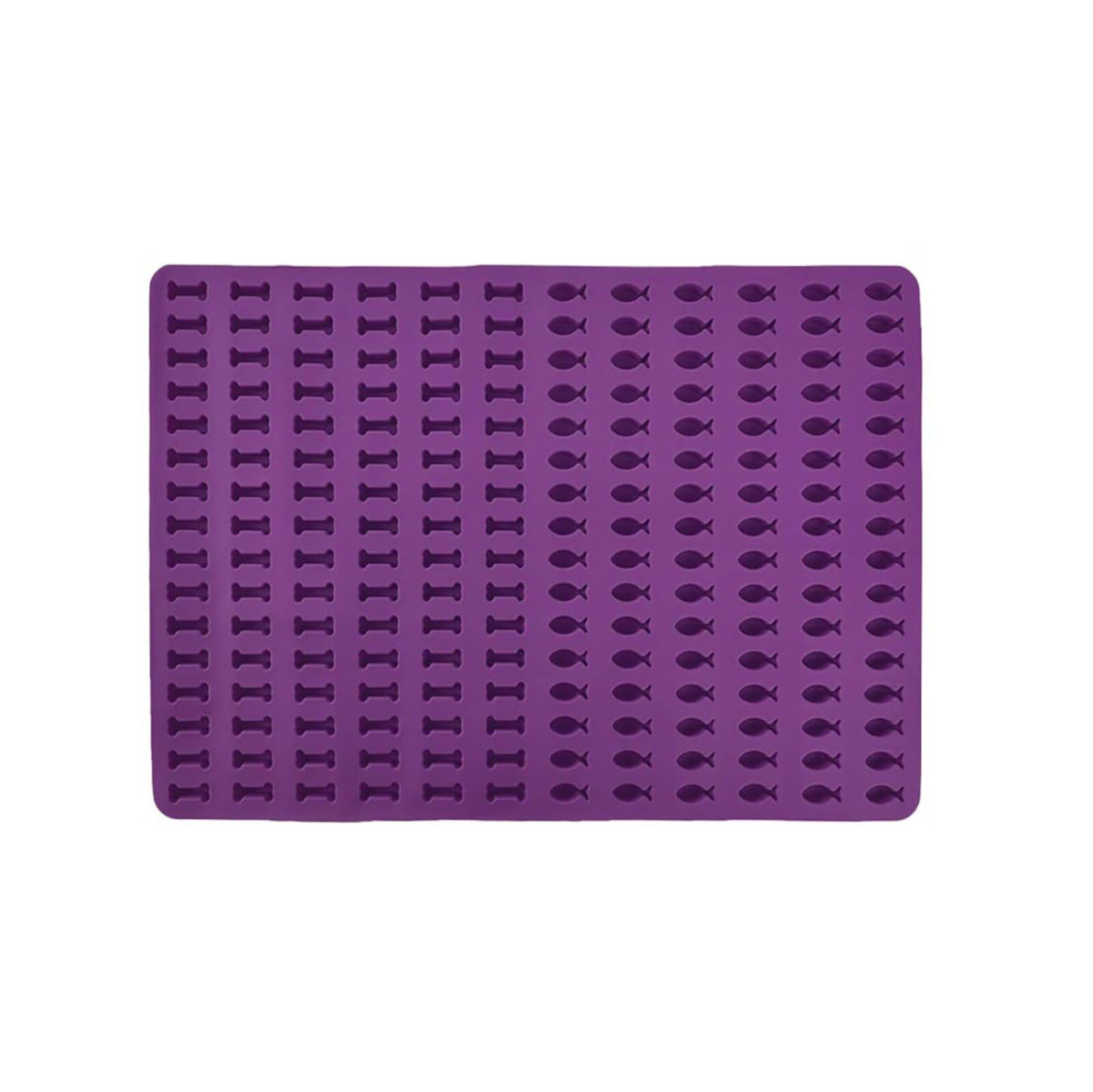 Double Sided Food Tray Board, Purple Inner Tray, Multi-purpose Silicone Mat Fish Shapes Mat Baking Mat Dog Biscuits Hxoliqit