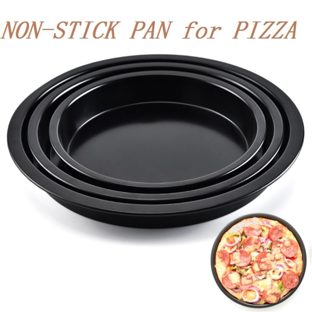 Double Sided Food Tray Board, Black Inner Tray, Baking Pan Use Pan For PIZZA Baking Pan Round Baking Non-Stick For Home Oven Cake Mould Hxoliqit