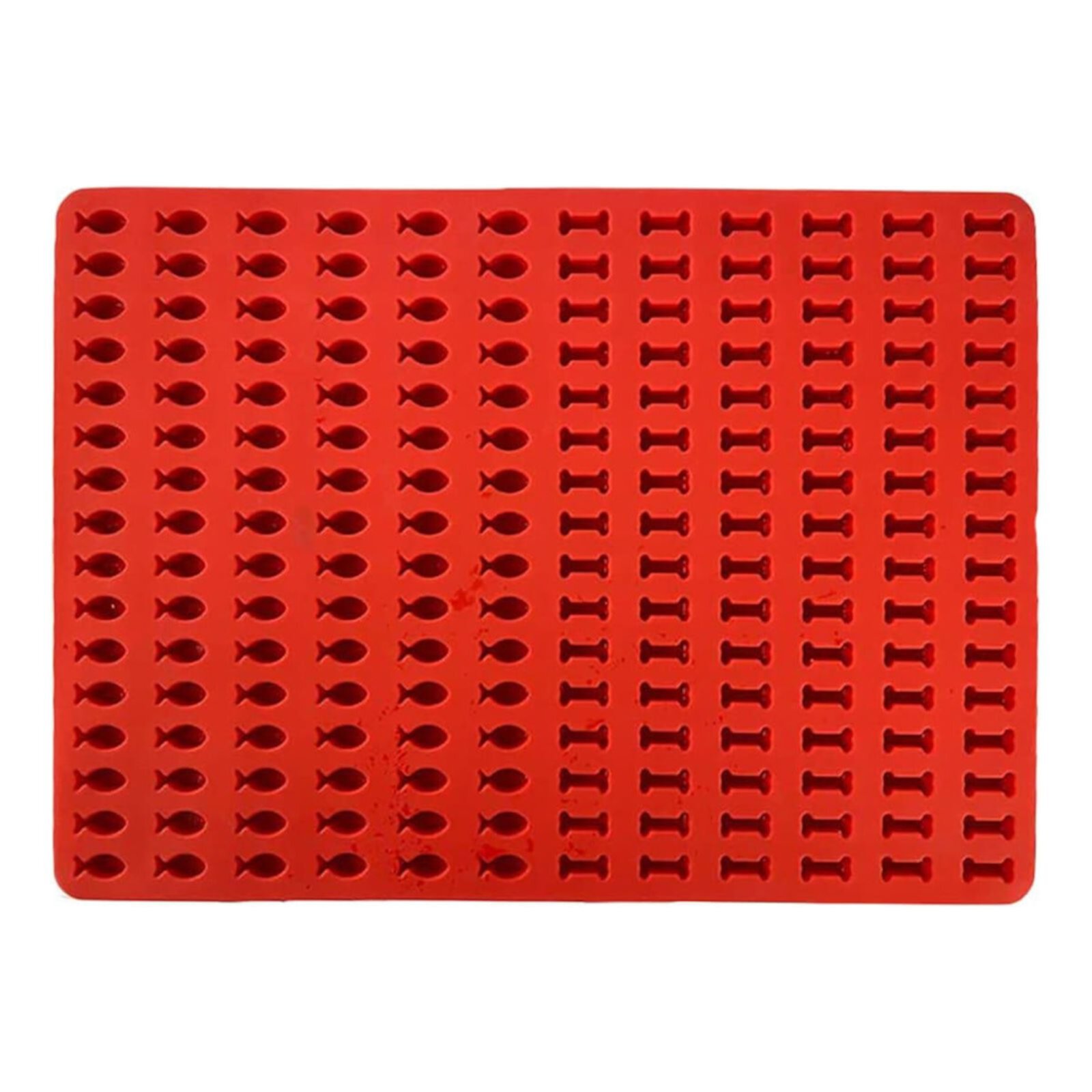 Double Sided Food Tray Board, Red Inner Tray, Multi-purpose Silicone Mat Fish Shapes Mat Baking Mat Dog Biscuits Hxoliqit