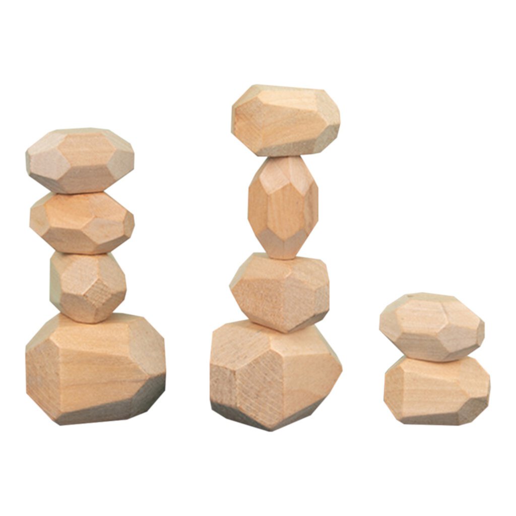 Fridja Wooden Stone for kids Building Block Creative toy Stacking Game Toy 10PC Fridja