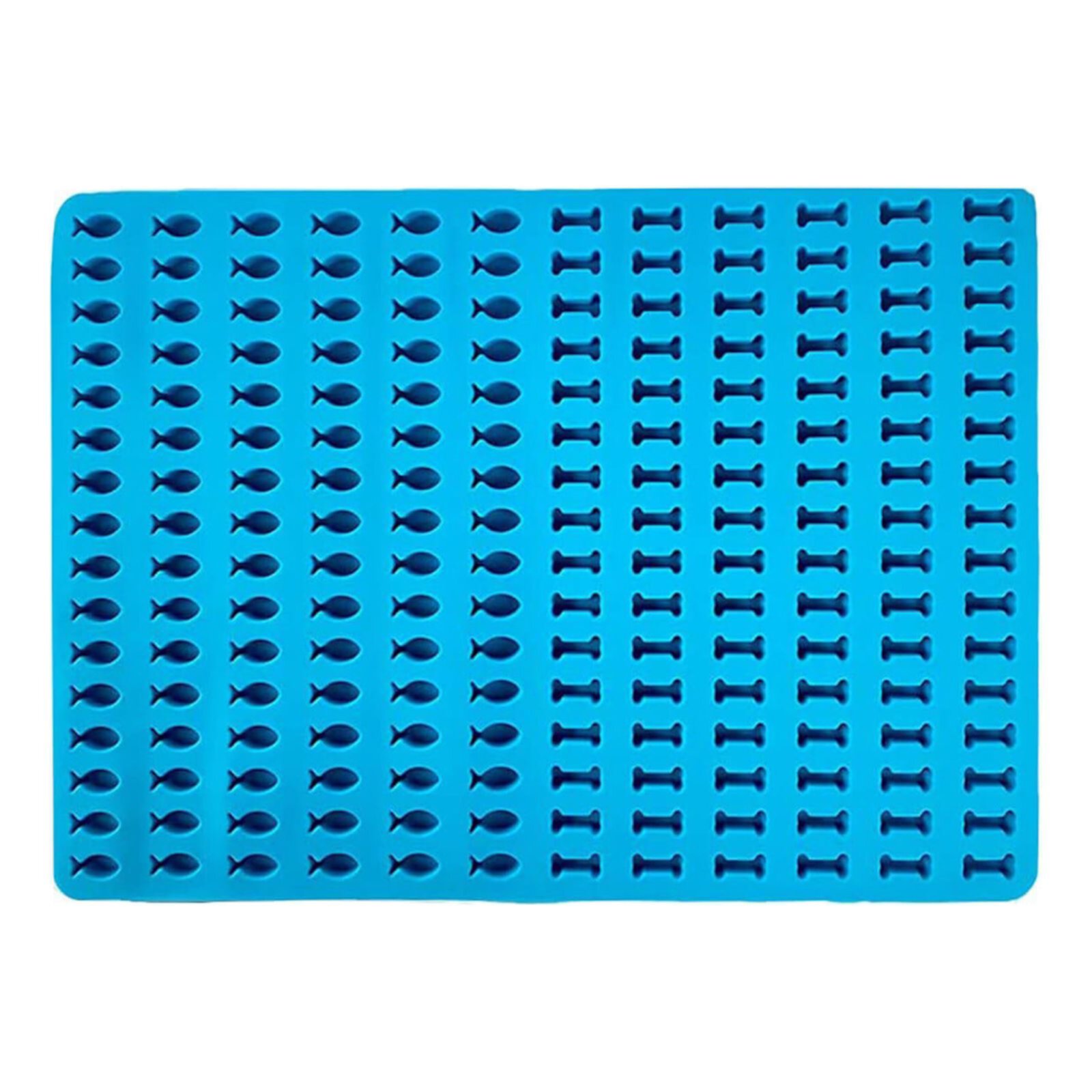 Double Sided Food Tray Board, Blue Inner Tray, Multi-purpose Silicone Mat Fish Shapes Mat Baking Mat Dog Biscuits Hxoliqit