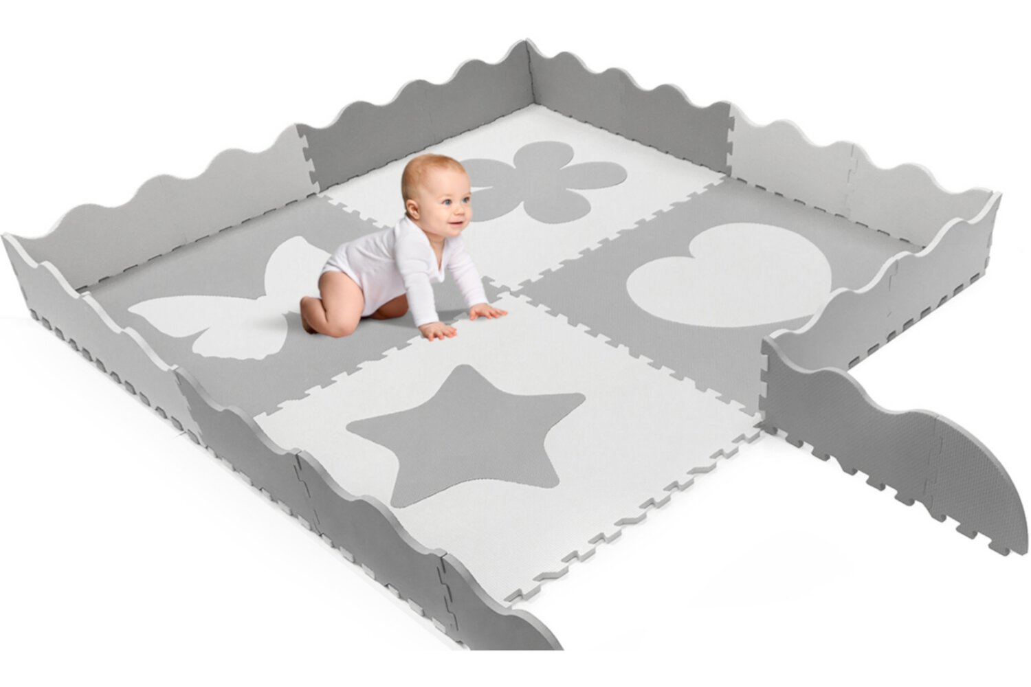 Sorbus Puzzle Mat Interlocking Floor Kids Play Carpet Tiles - Baby Foam Puzzle, Extra Thick Non-Toxic Crawling Mat for Tummy Time, Great for Children Playroom (4 Tiles) Sorbus