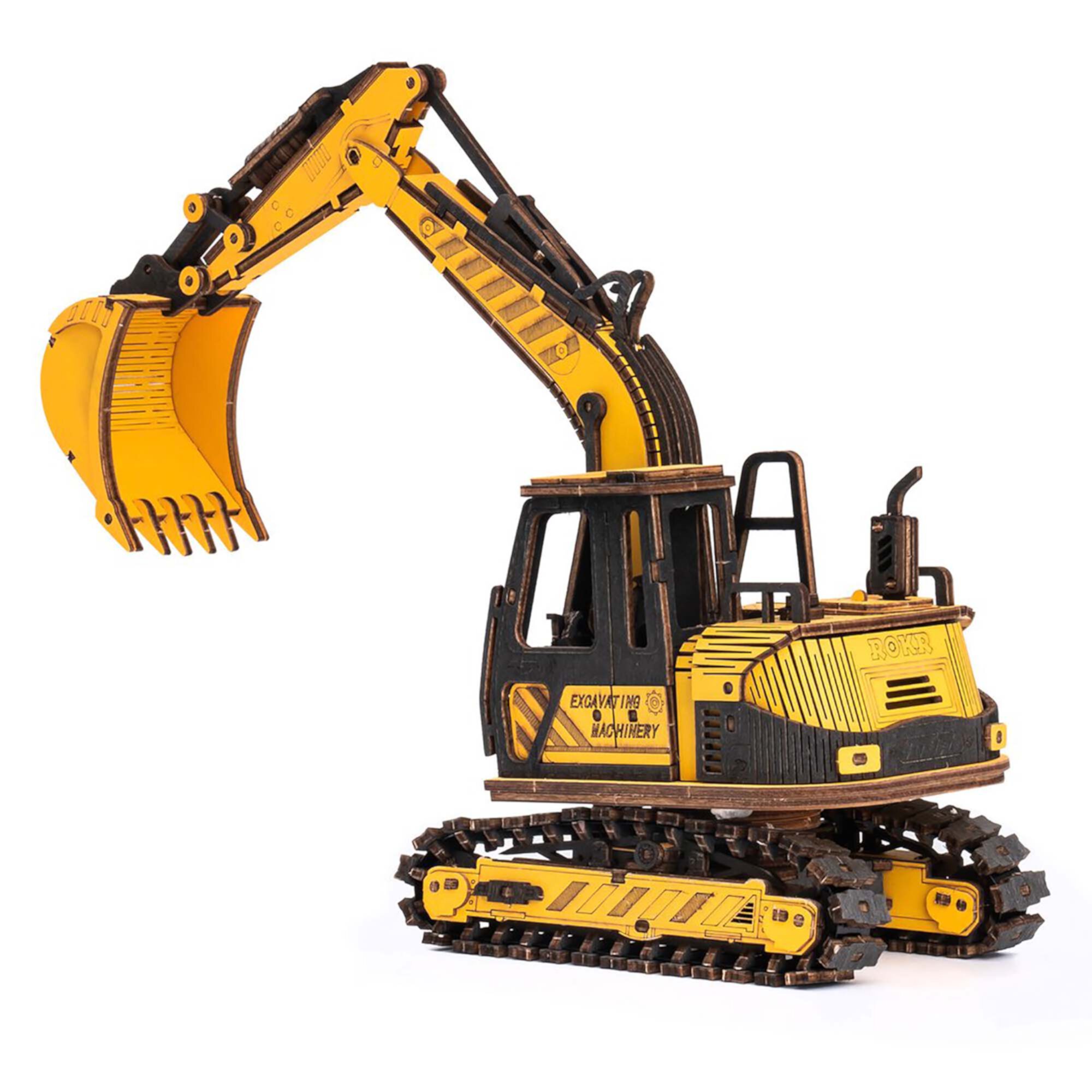 ROKR 3D Jigsaw Puzzle 424 Pieces Excavator Engineering Vehicle Wooden Diy Kit Gifts for Girls Boys&Adult ROKR