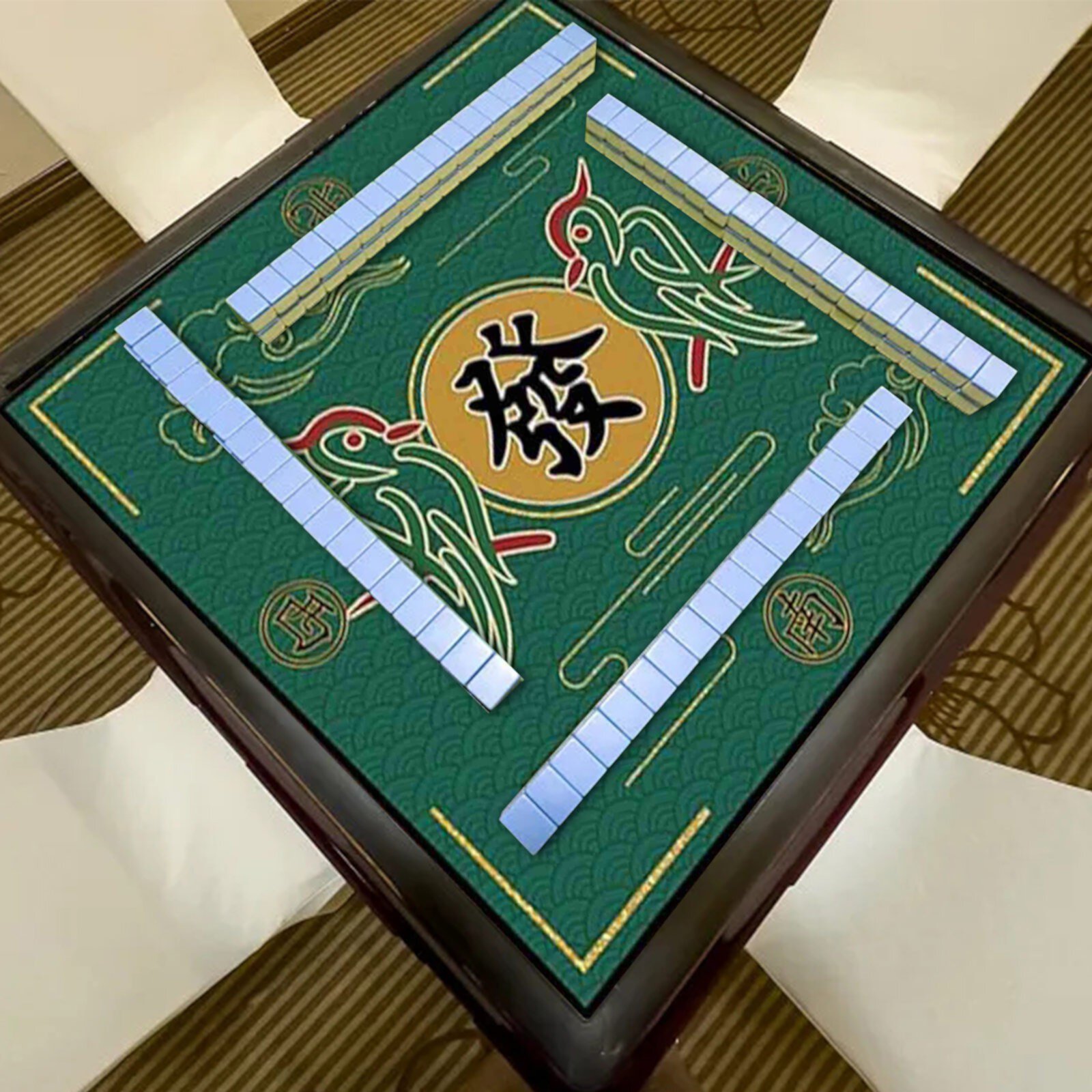 Mahjong Mat, Mahjong Table Mat, Anti Slip and Noise Reduction Mahjongg Table Mat, Mahjong Accessories Tablecloth, Game Poker Domino Game Game Mat for Card, Board and Tile Games WOHSAO