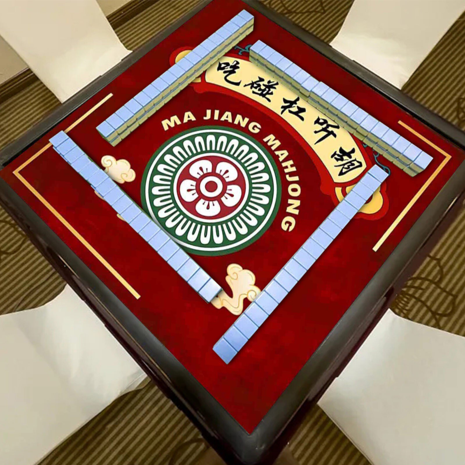 Mahjong Mat, Mahjong Table Mat, Anti Slip and Noise Reduction Mahjongg Table Mat, Mahjong Accessories Tablecloth, Game Poker Domino Game Game Mat for Card, Board and Tile Games WOHSAO