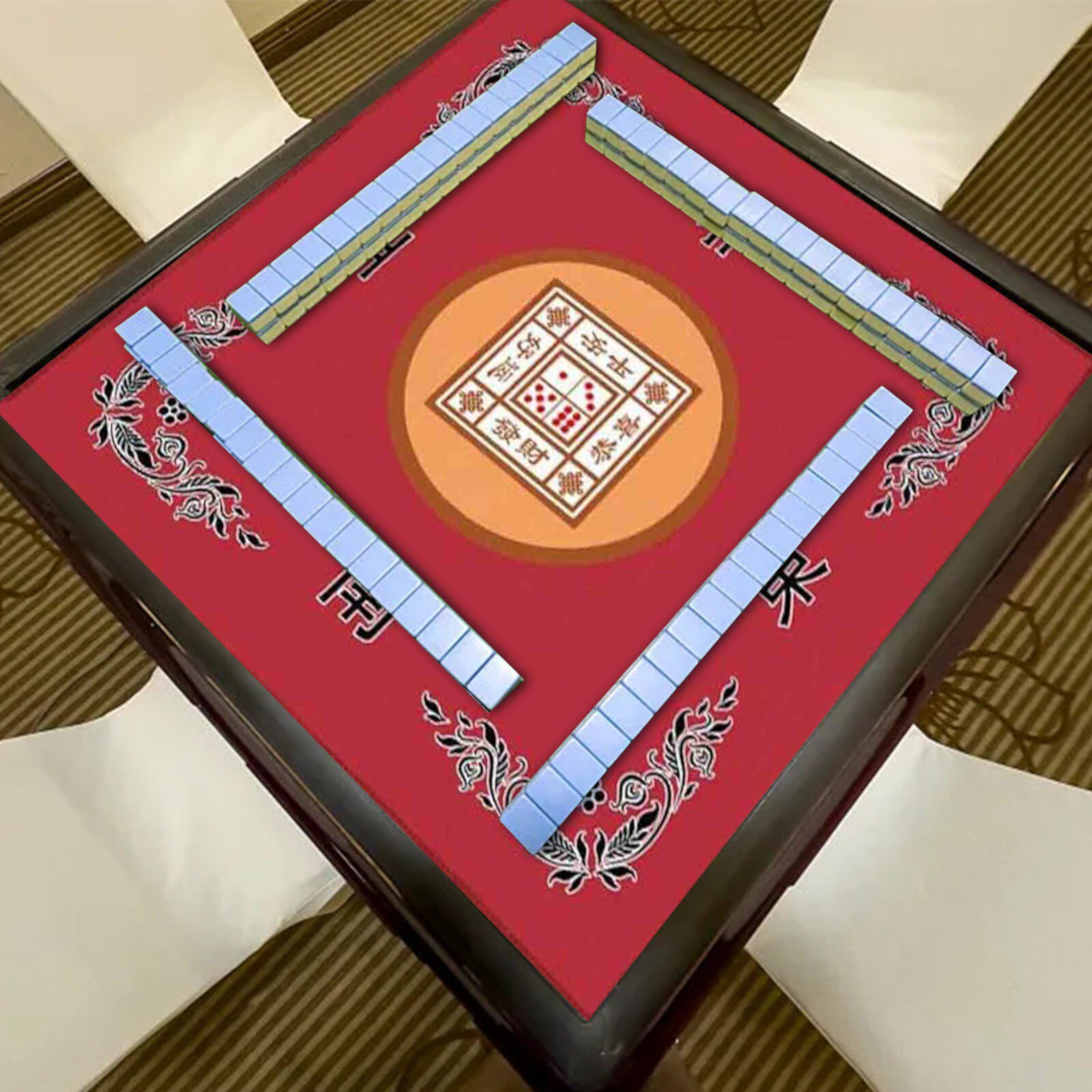 Mahjong Mat, Mahjong Table Mat, Anti Slip and Noise Reduction Mahjongg Table Mat, Mahjong Accessories Tablecloth, Game Poker Domino Game Game Mat for Card, Board and Tile Games WOHSAO