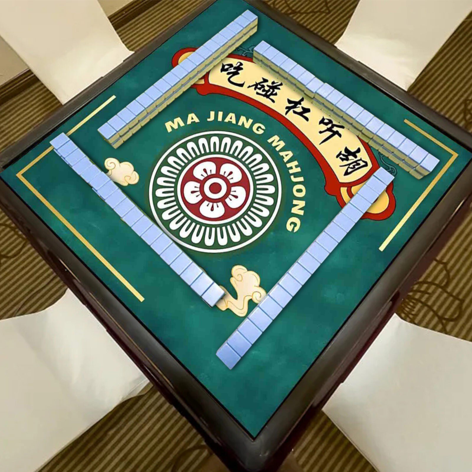 Mahjong Mat, Mahjong Table Mat, Anti Slip and Noise Reduction Mahjongg Table Mat, Mahjong Accessories Tablecloth, Game Poker Domino Game Game Mat for Card, Board and Tile Games WOHSAO