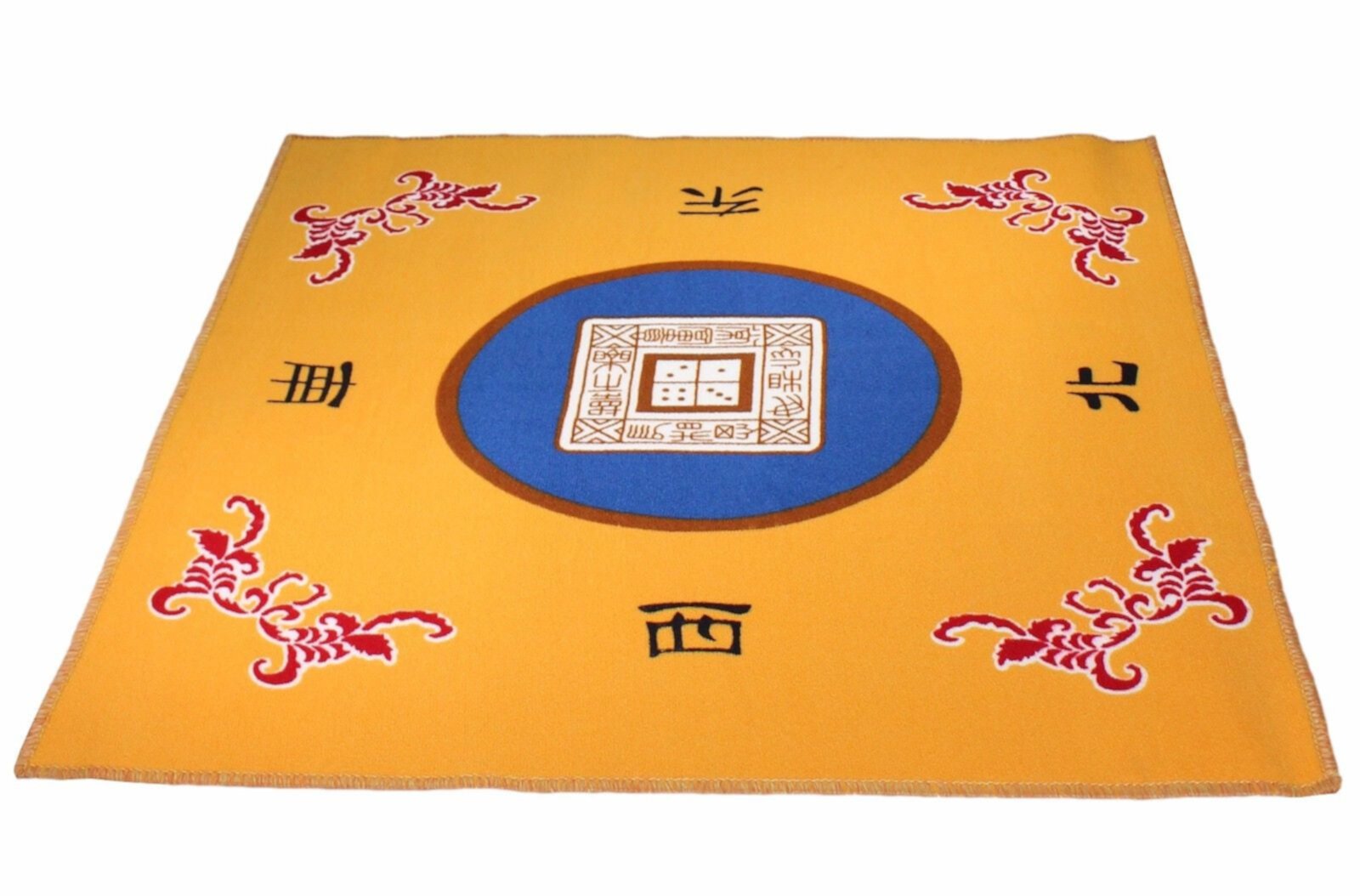 31.5" Yellow Slip Slide Resistant Mahjong Domino Card Game Table Cover Mat KT00008 Smiling JuJu