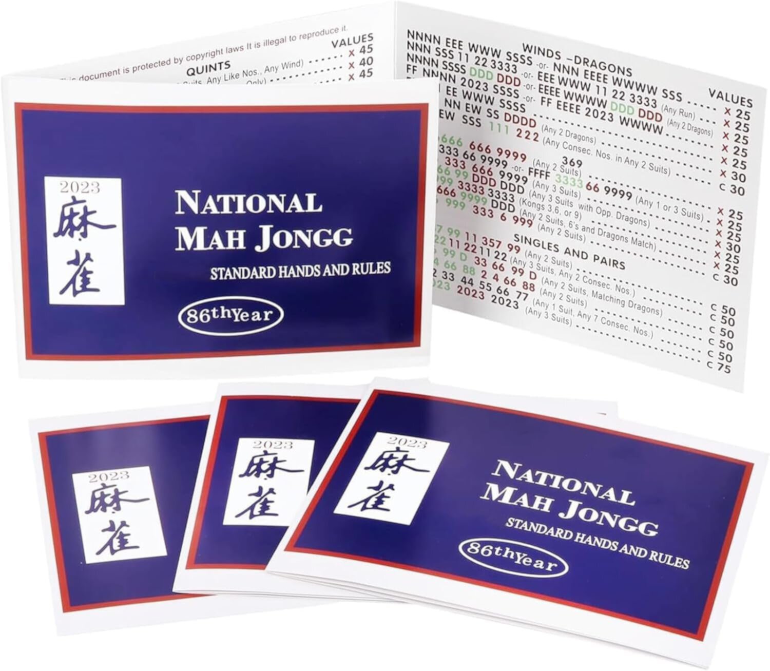 1Pc Mahjong Card 2023,1 Piece,Large Print,6-1/8''x 4-3/4''Folded,Mah Jong Card Official Safeydaddy