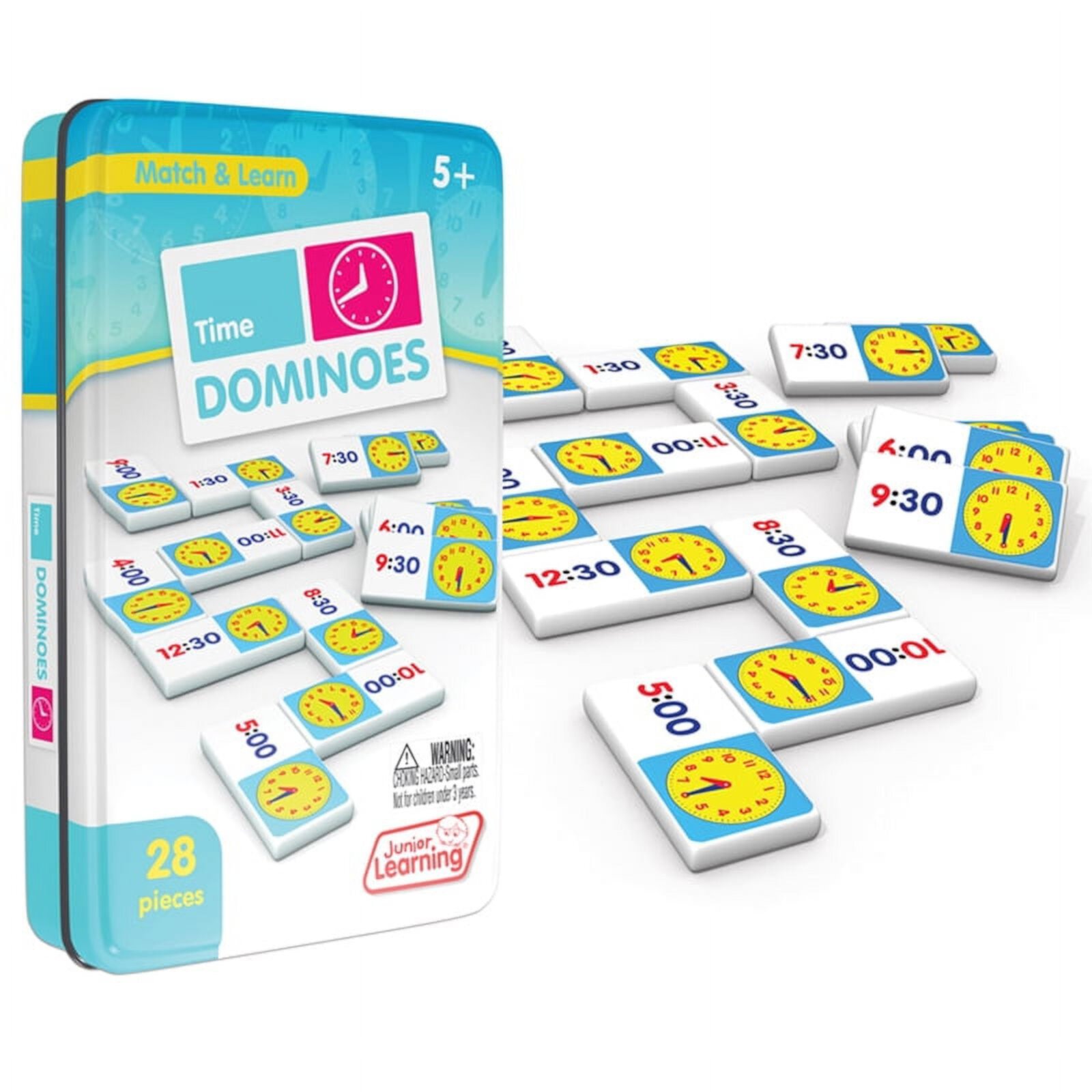 Time Dominoes Junior Learning Activity Cards for Ages 6-8 Grade 2 Grade 3 Learning, Math, Perfect for Home School, Educational Resources Junior Learning