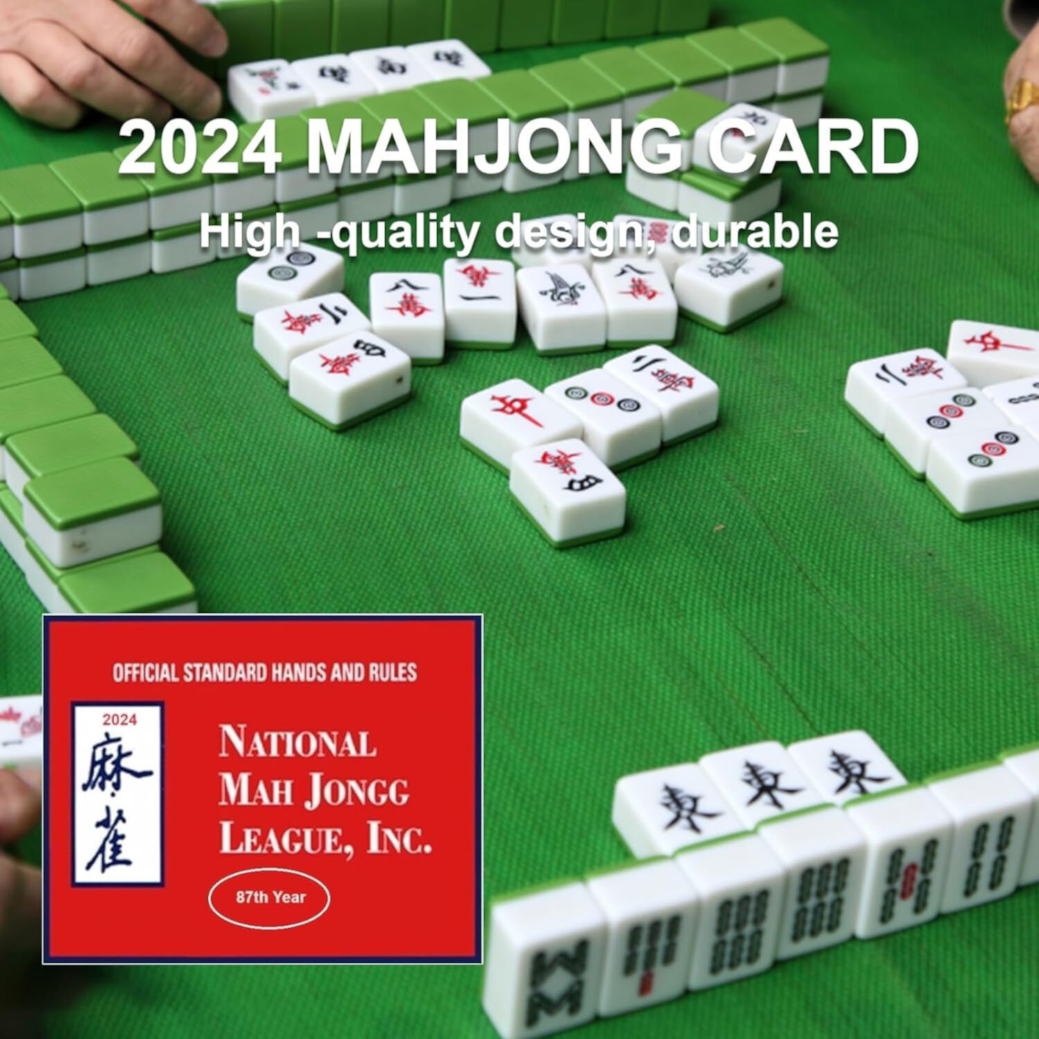 Mah Jongg League 2024 Large Size Card, Mah Jongg Card, National Mahjong Cards 2024, 4/8PC National Mahjong Cards Official Standard Hands and Rules (Color : Red-1pcs) Safeydaddy