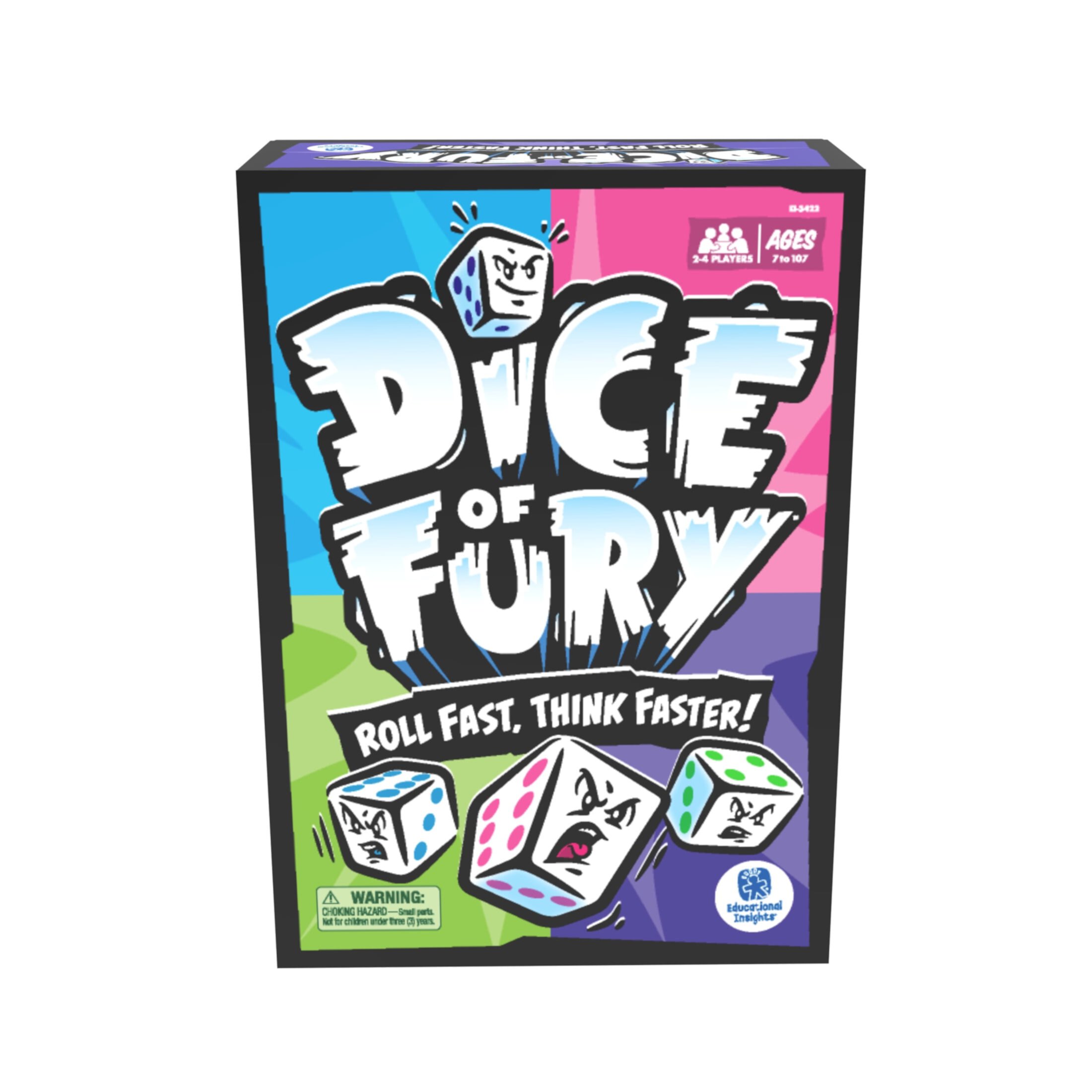 Educational Insights Dice of Fury Fast Paced Family Game, Addition & Subtraction Practice, Ages 7+ Educational Insights