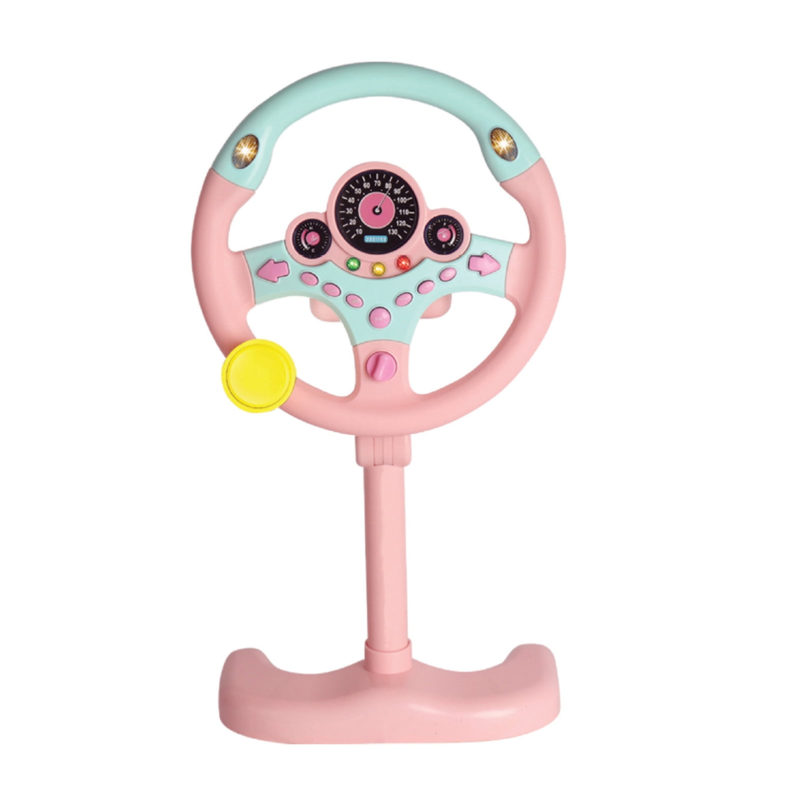 Miarnea Kids Toys, Passenger Seat Steering Wheel Toy with Music Light Kids Car Driving Simulation Wheel Toddlers Pretend Driving Educational Steering Wheel Boys Girls Gift Miarnea