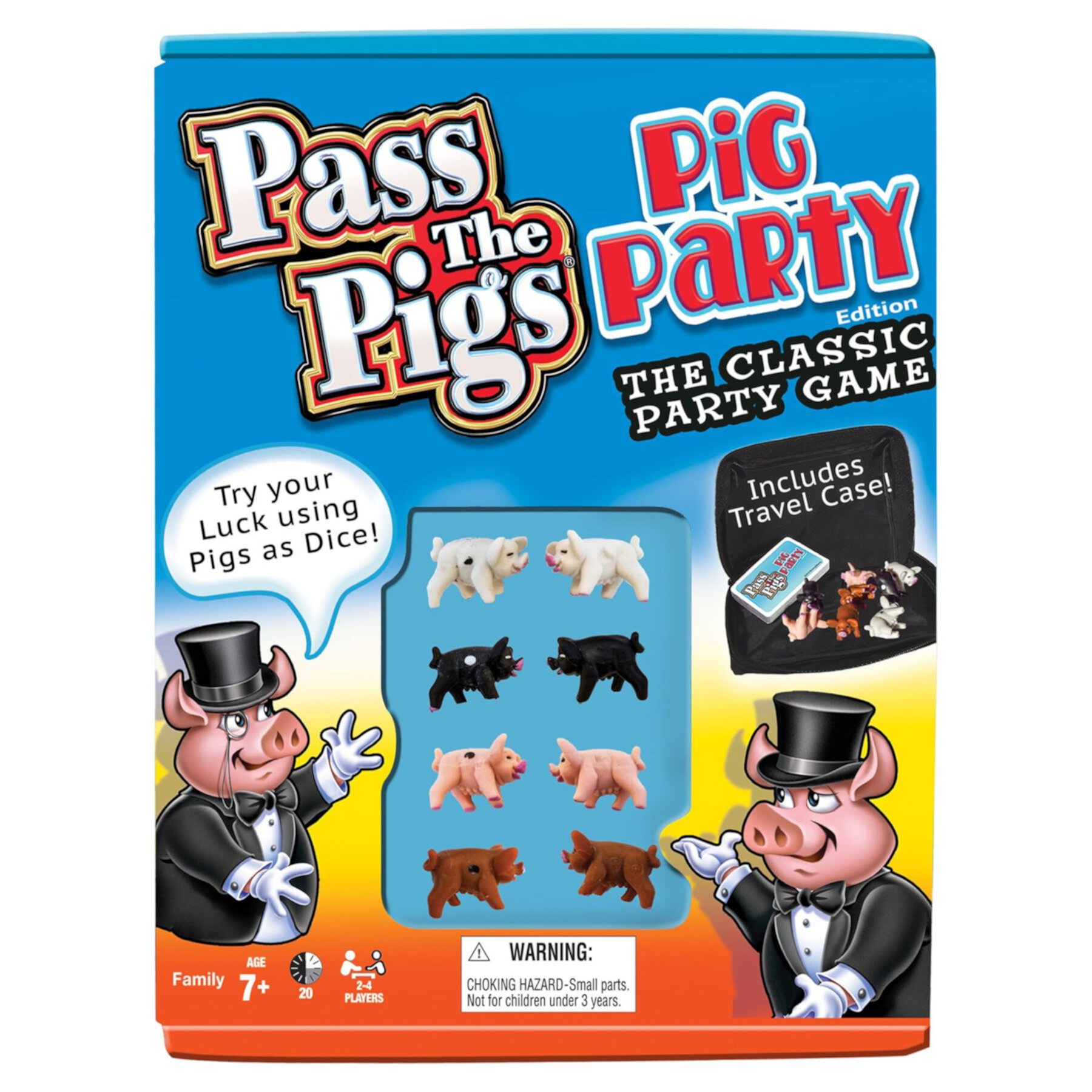 Игровой набор 'Pass the Pigs: Соревнование' для 2-4 игроков, 8 свинок и 30 карт. Winning Moves Games USA