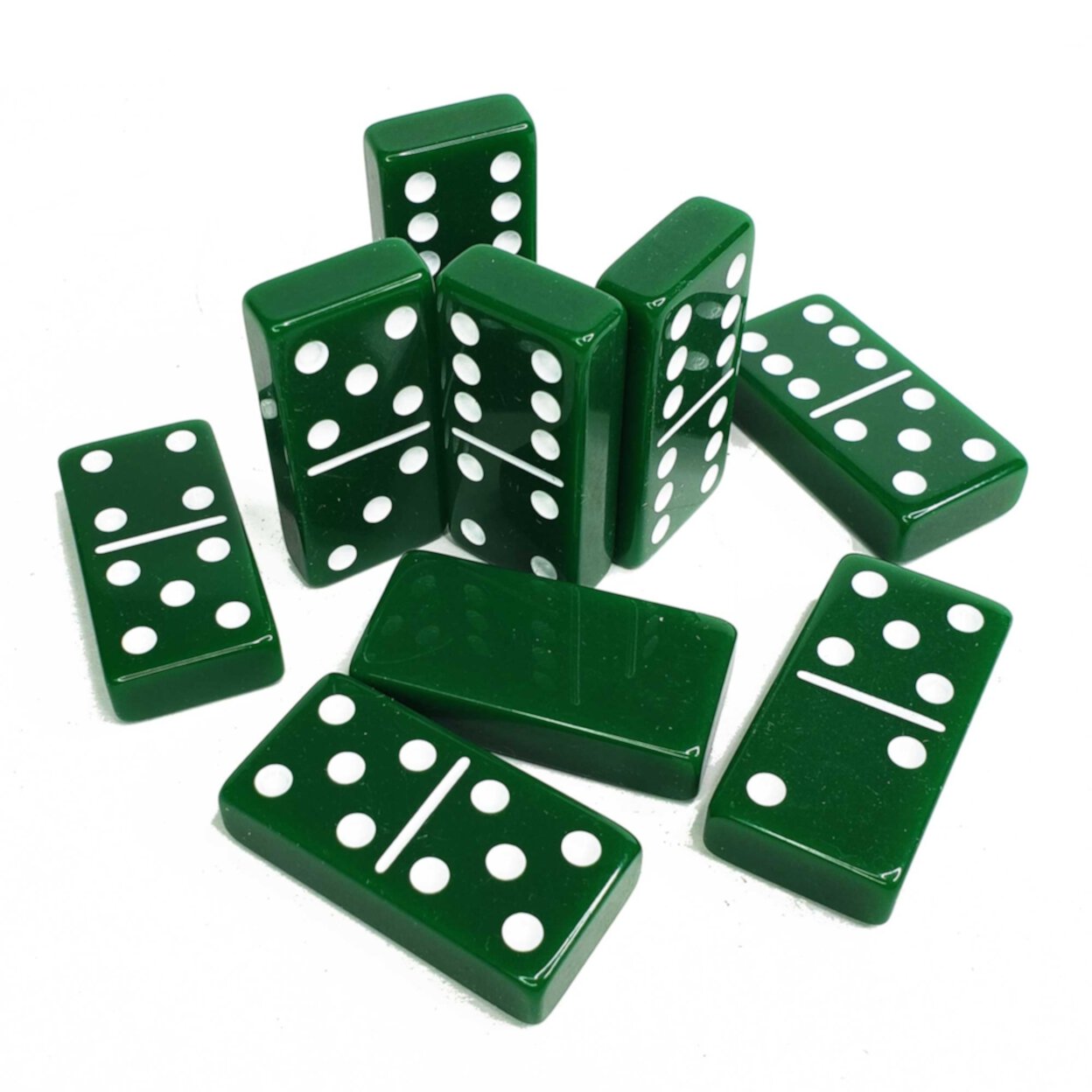 Premium ACRYLIC Double 6 JUMBO Dominoes Set Game | Green G8Central