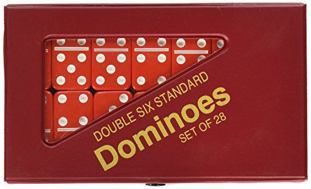 CHH 2408L-RD Double 6 Standard Domino Set with Matching Vinyl Case, Red and White CHH