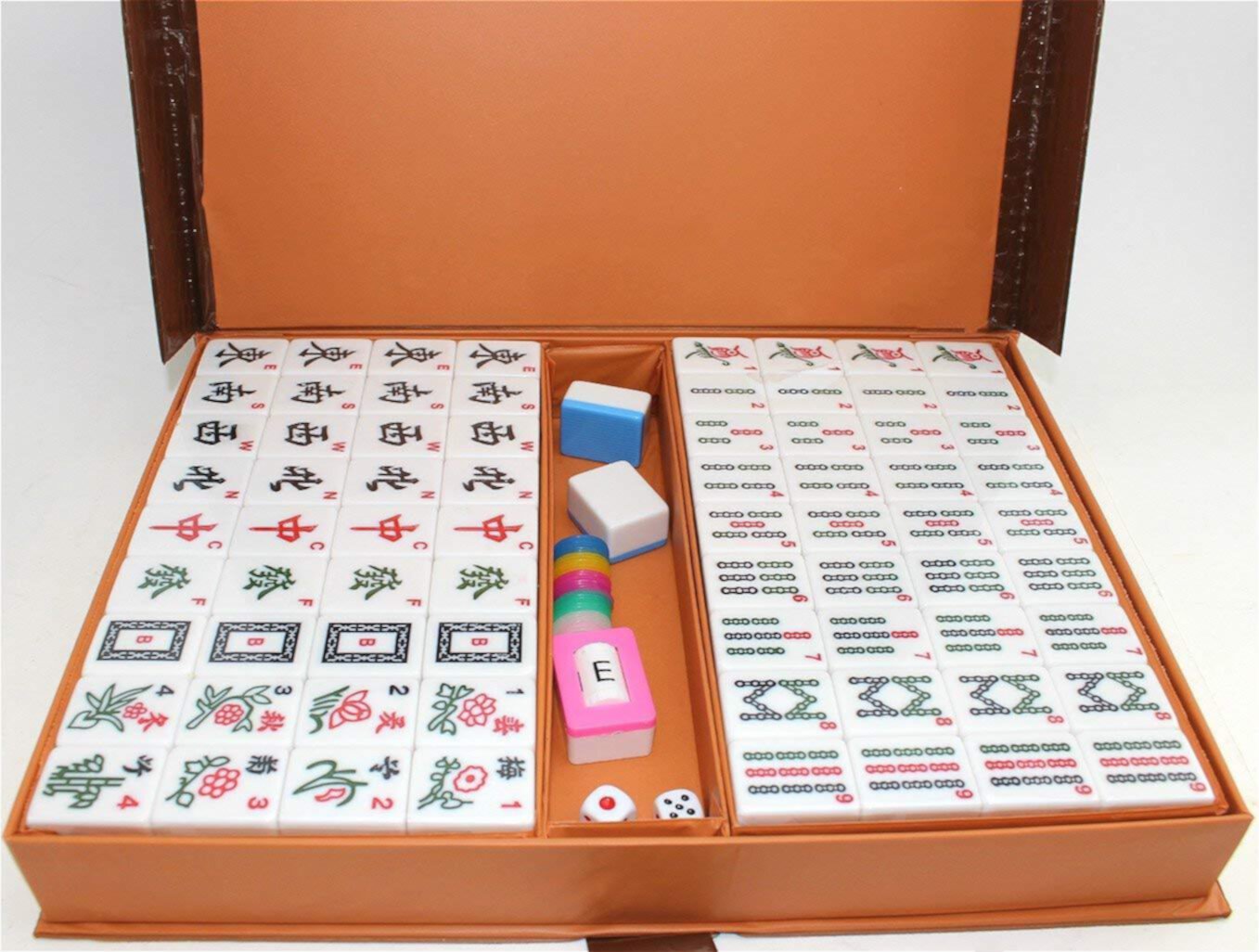 M36PH-2 高級壓克力麻將 Chinese Numbered X-Large Blue Tiles Mahjong set / Board Game Smiling JuJu