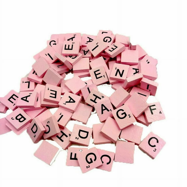 Unique Deals Wooden Scrabble Tiles Set 100 Tiles for Kids Kids Craft Pendant Spelling Alphabet Unique Deals