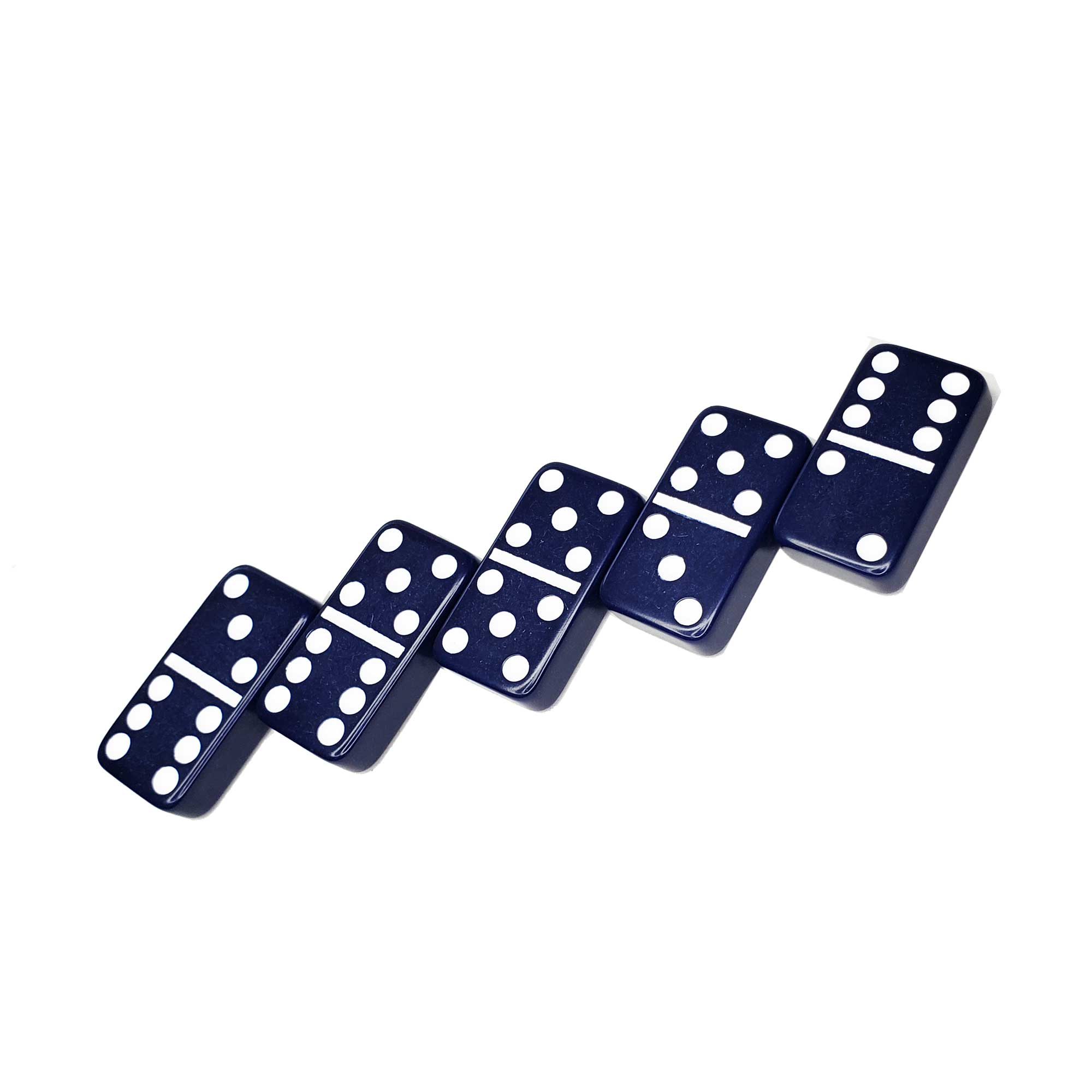 DARK BLUE Premium Double 6 Quality Jumbo-Size Dominoes ACRYLIC Set | 28 Thick Pieces Game for Adults and Kids | Party Game Tournament Size Night | G8Central