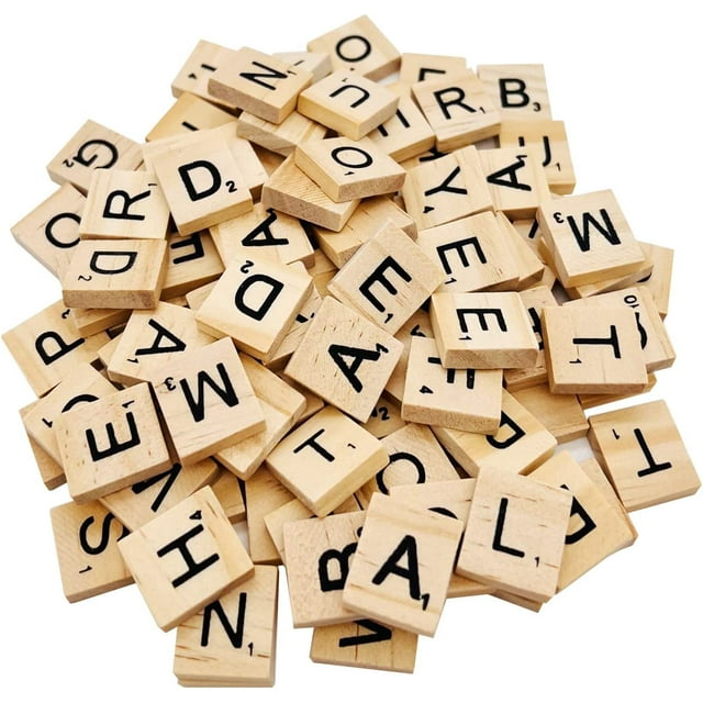 Unique Deals Wooden Scrabble Tiles Set 100 Tiles for Kids Kids Craft Pendant Spelling Alphabet Unique Deals